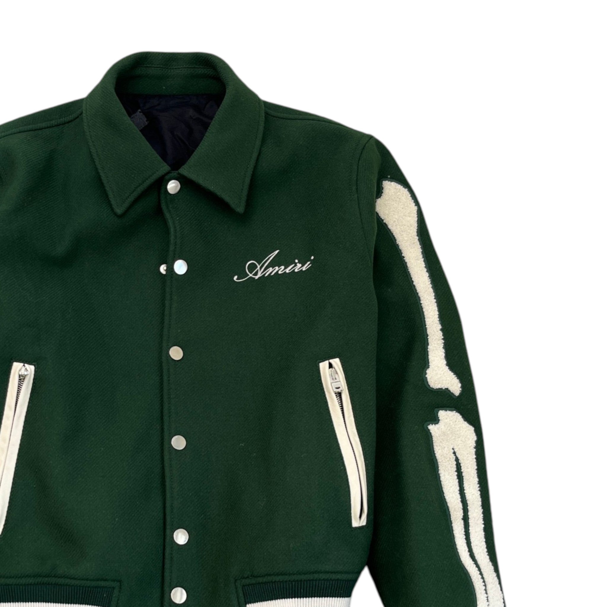 Men's Bones Wool Bomber Jacket Green Size IT 48 / M