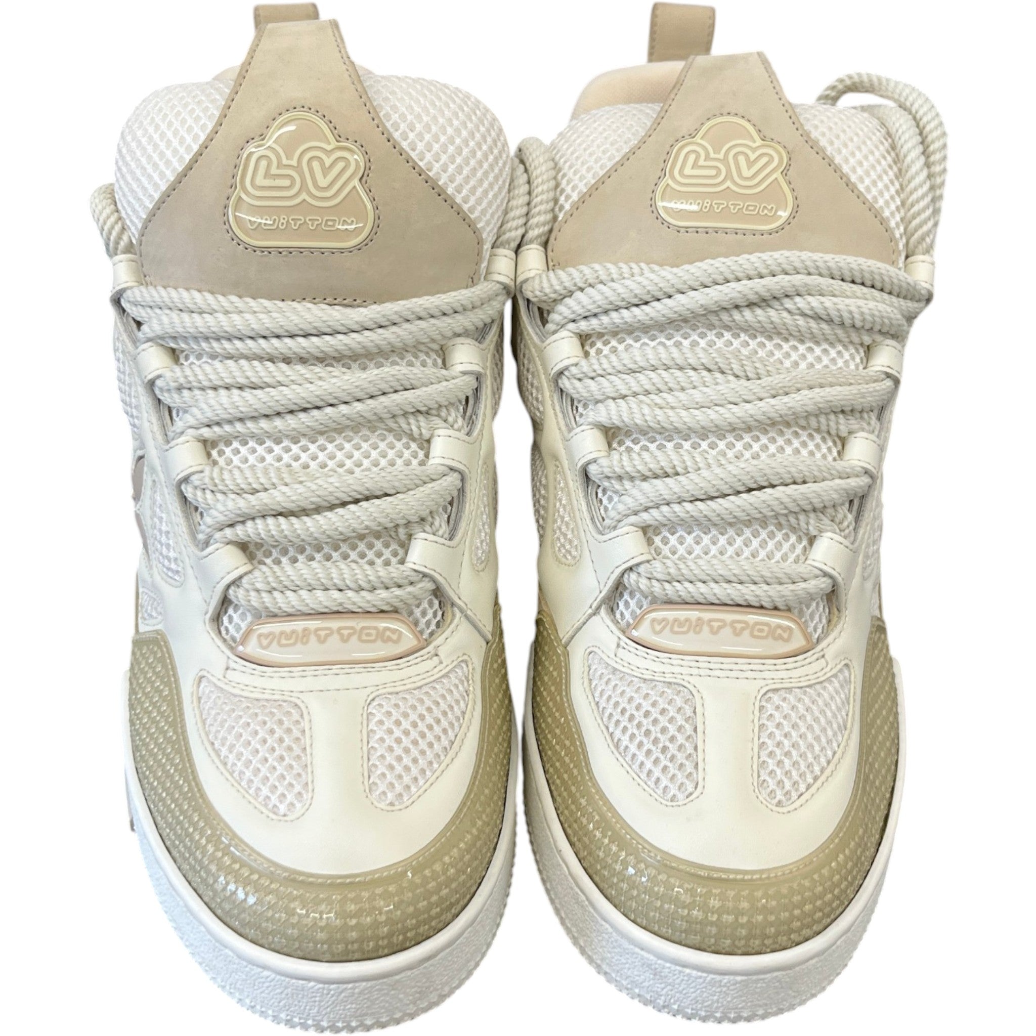 Men's Lv Skate Low Trainers Cream Size EU 42 / UK 8