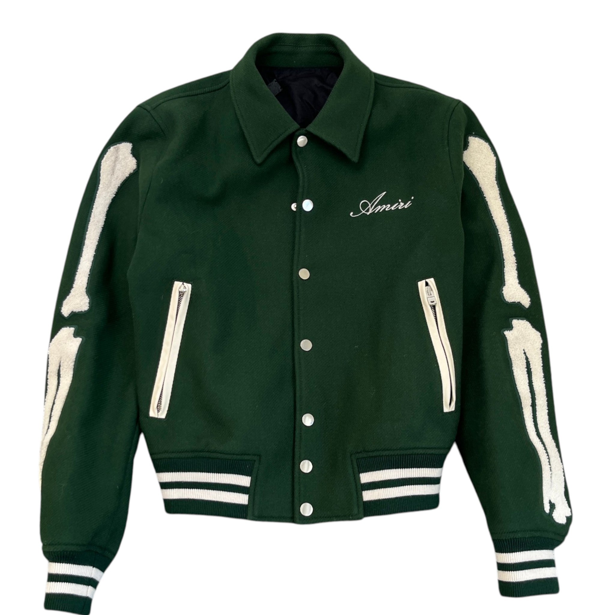 Men's Bones Wool Bomber Jacket Green Size IT 48 / M