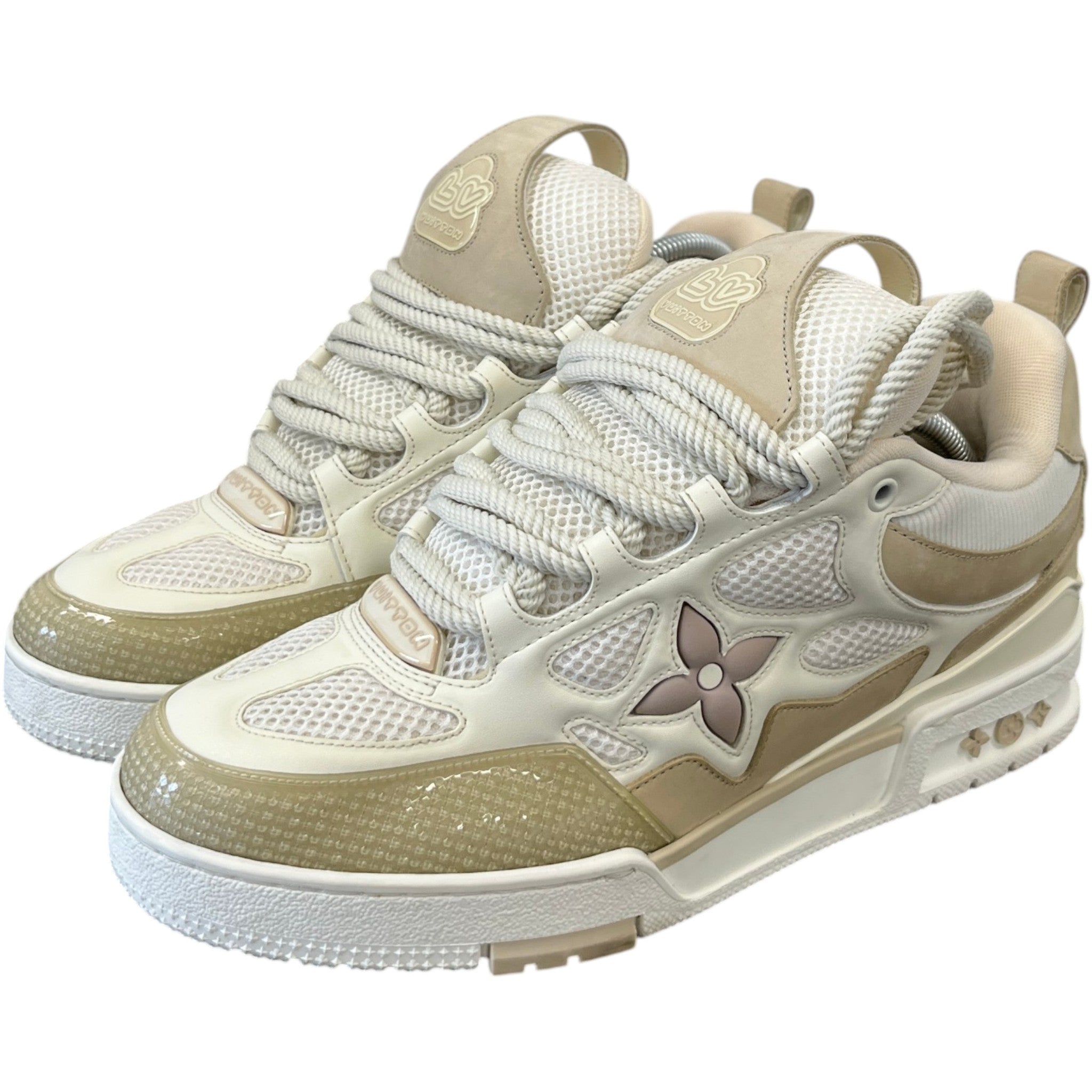 Men's Lv Skate Low Trainers Cream Size EU 42 / UK 8