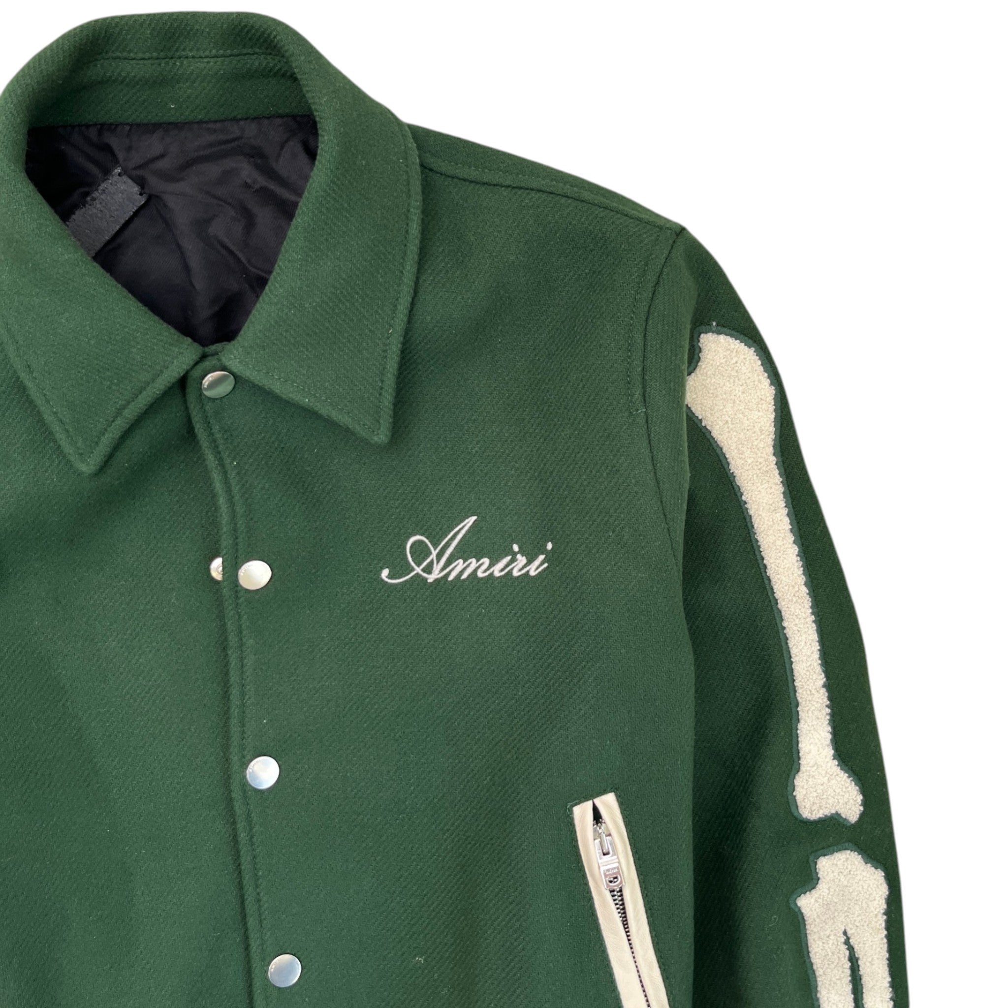 Men's Bones Wool Bomber Jacket Green Size IT 48 / M