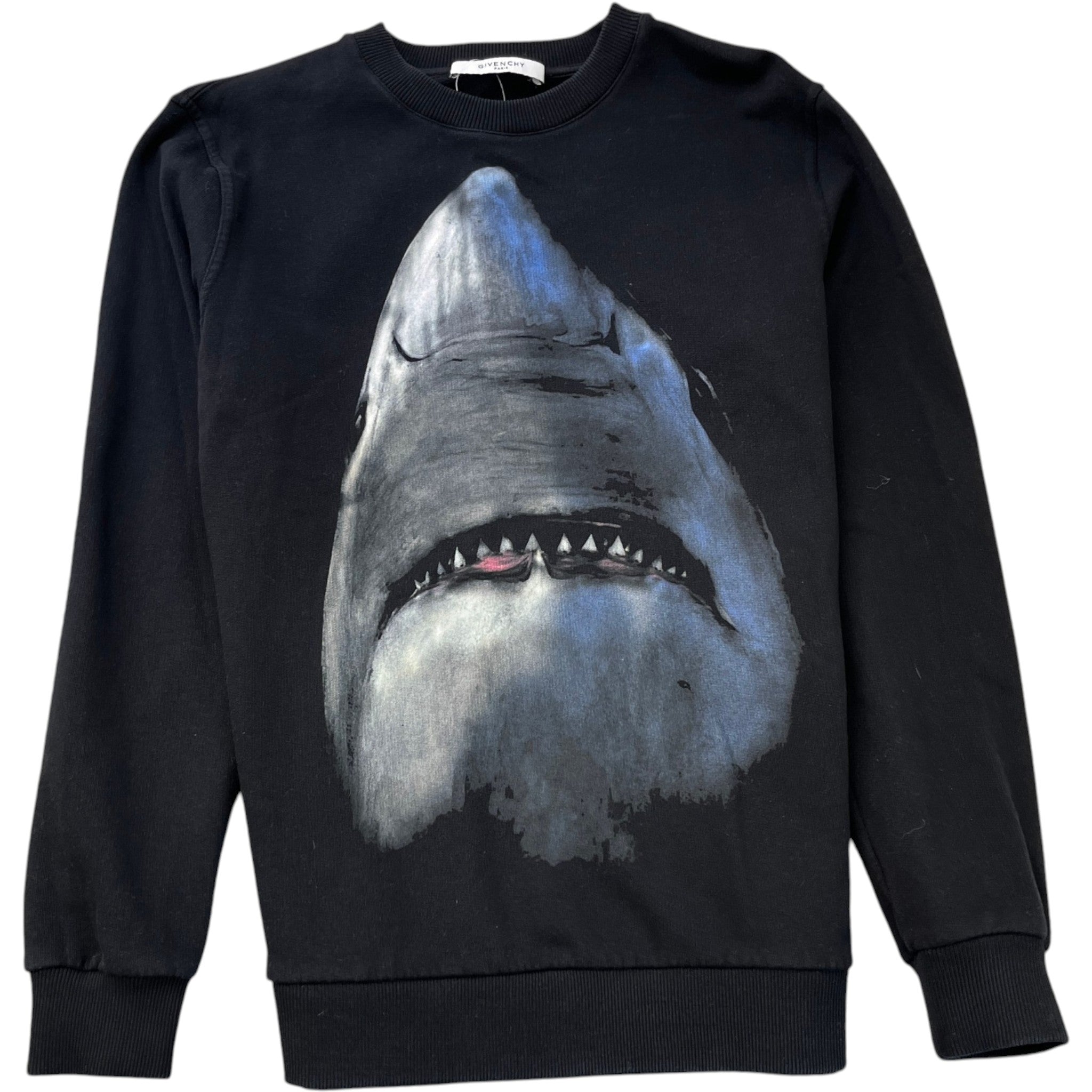 Men's Shark Print Sweatshirt Black Size M
