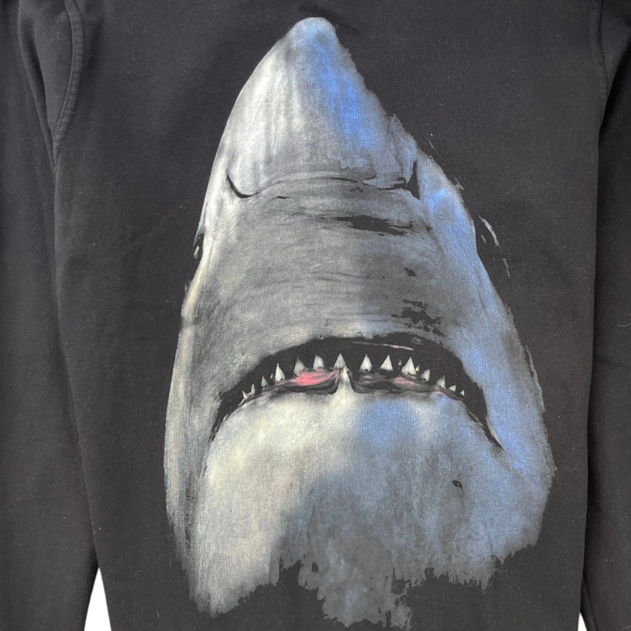 Men's Shark Print Sweatshirt Black Size M