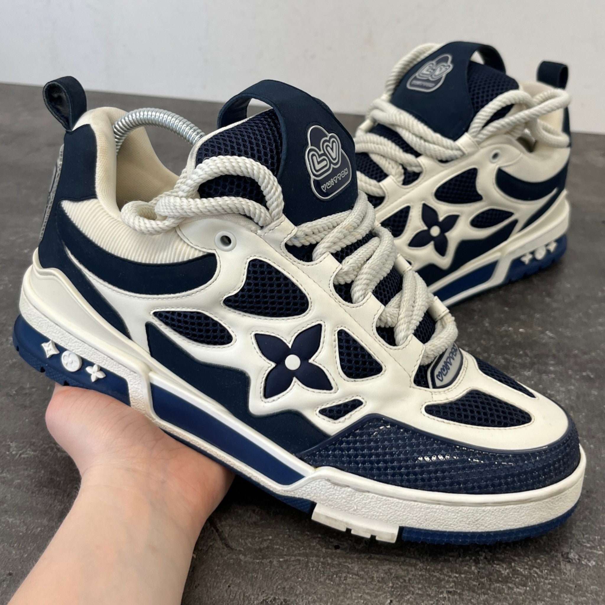 Men's Lv Skate Low Trainers Navy Size EU 42 / UK 8