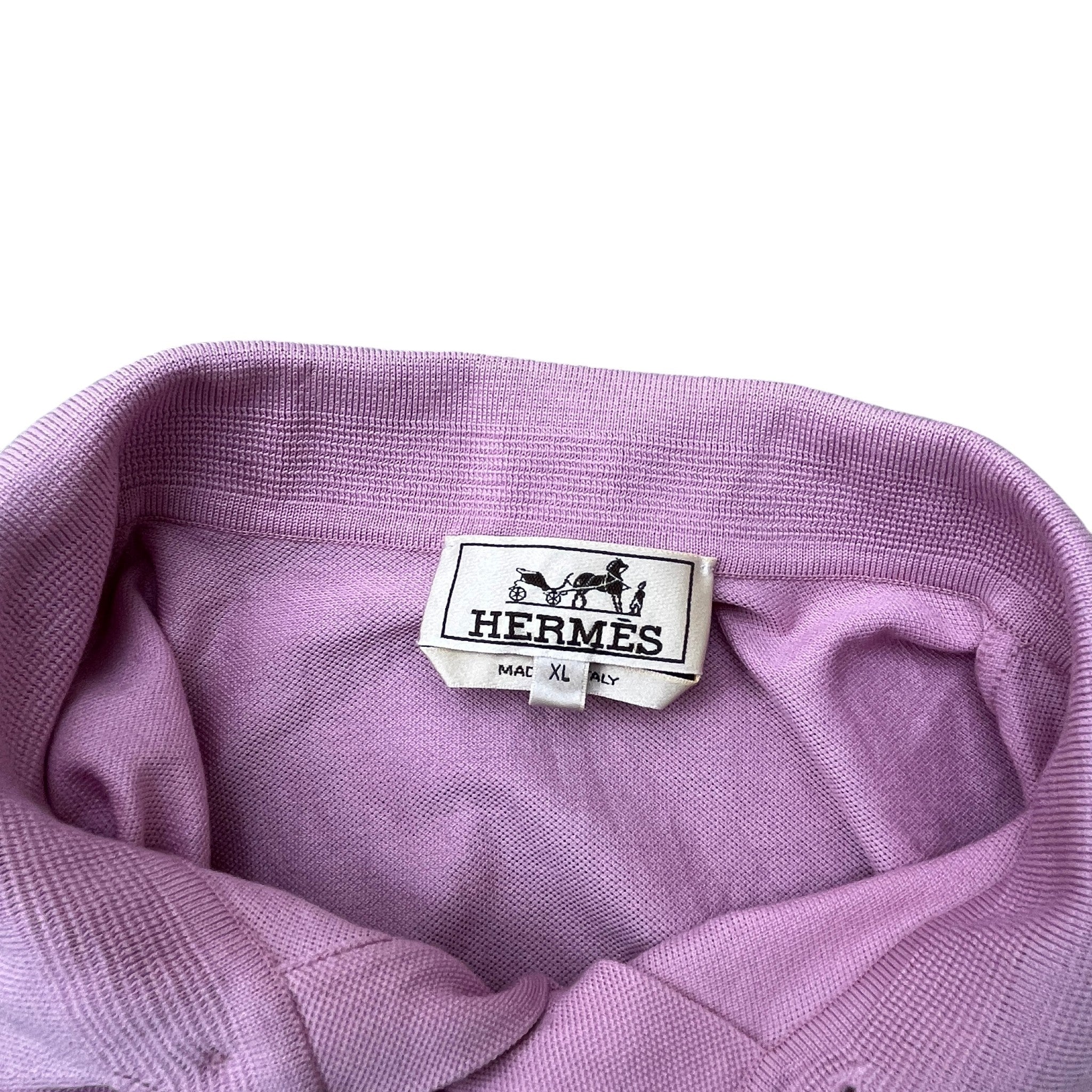 Men's Embroidered H Polo Shirt Pink Size XL