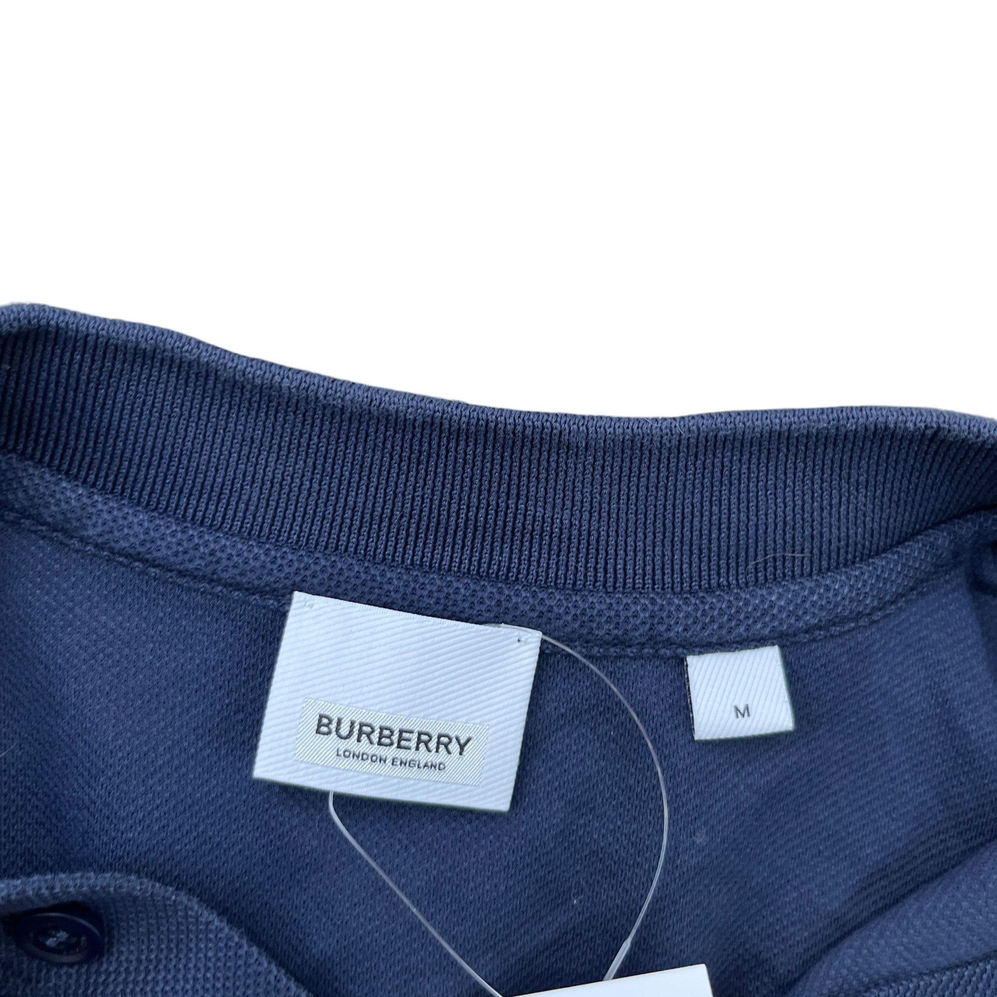 Men's Embroidered Logo Polo Shirt Navy Size M