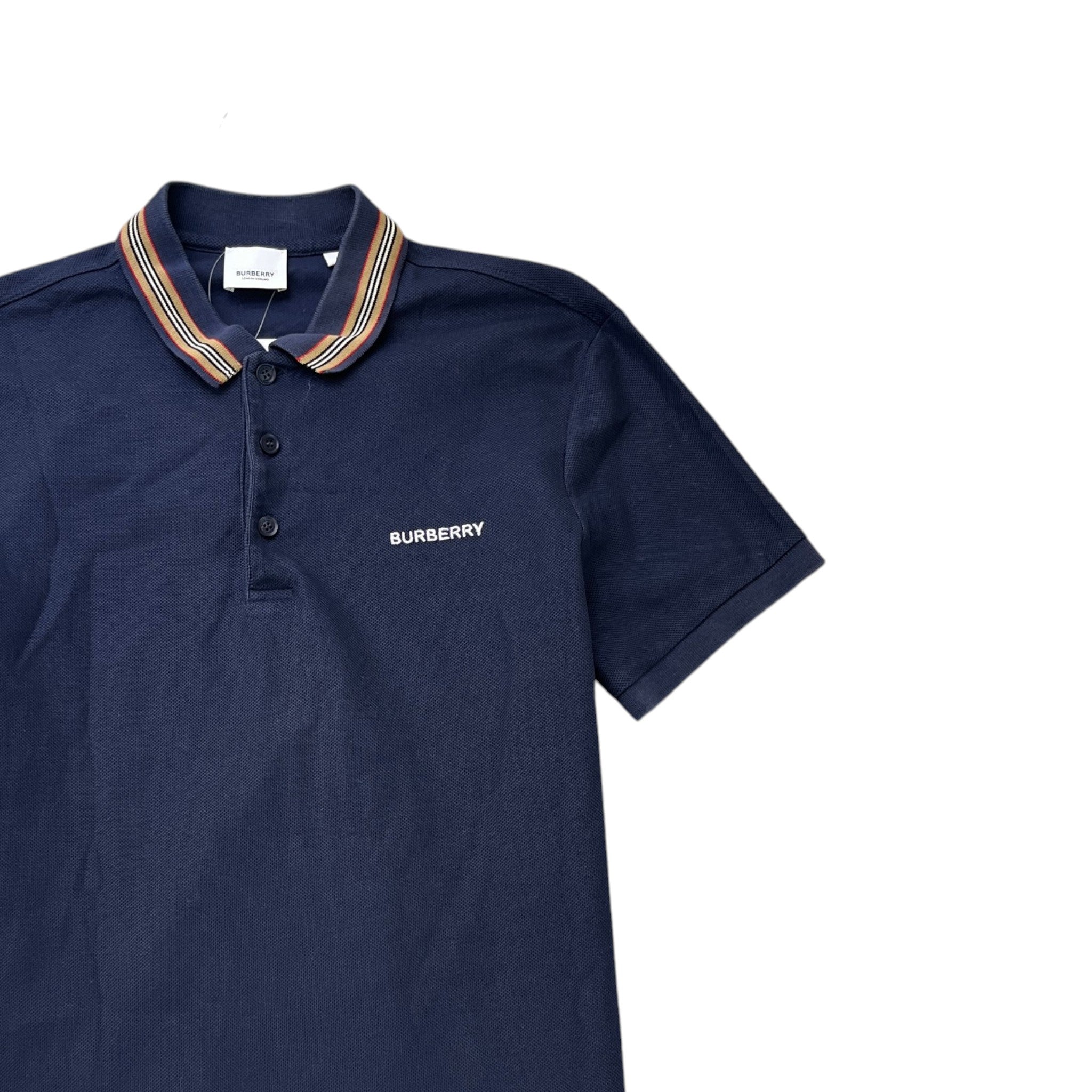 Men's Embroidered Logo Polo Shirt Navy Size M