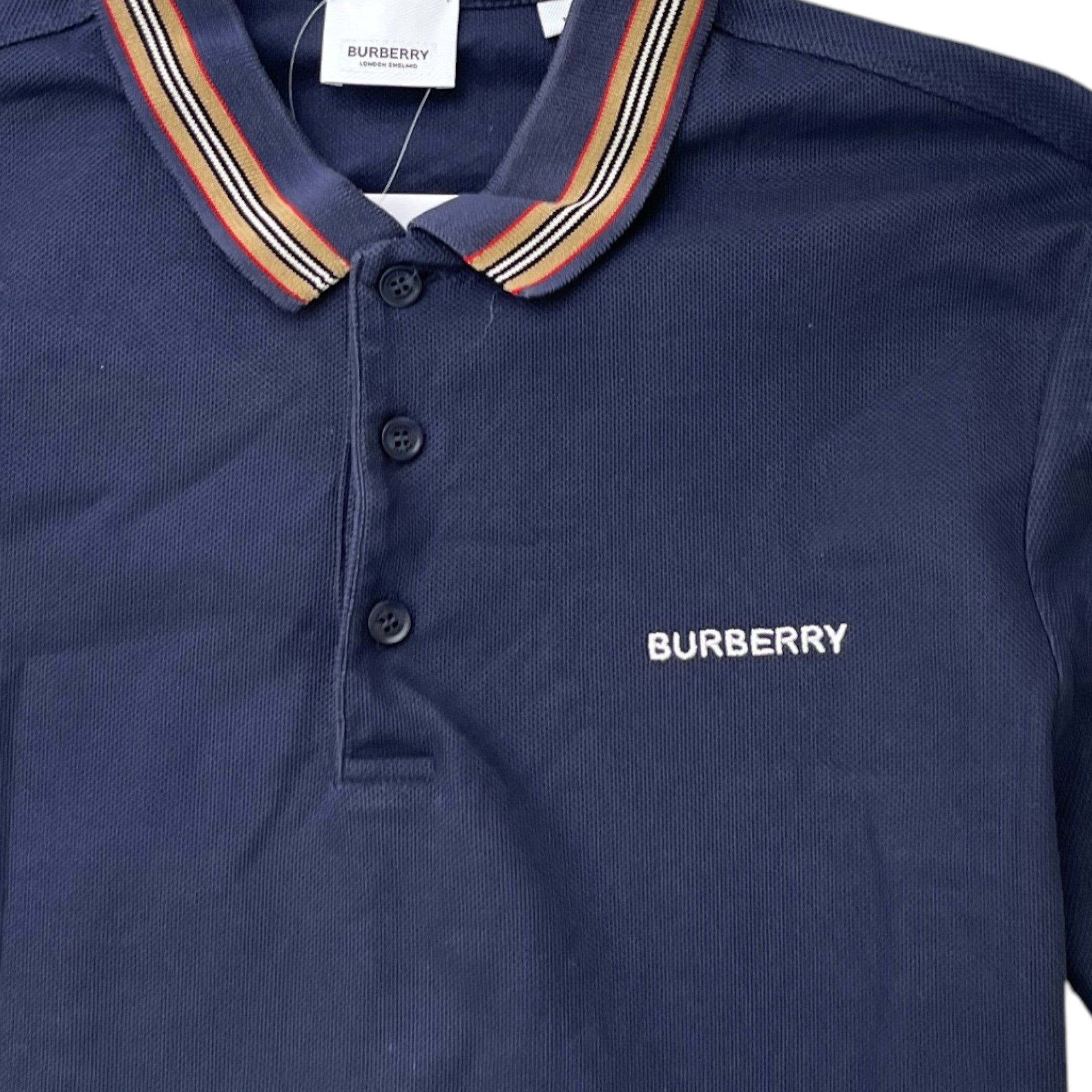 Men's Embroidered Logo Polo Shirt Navy Size M