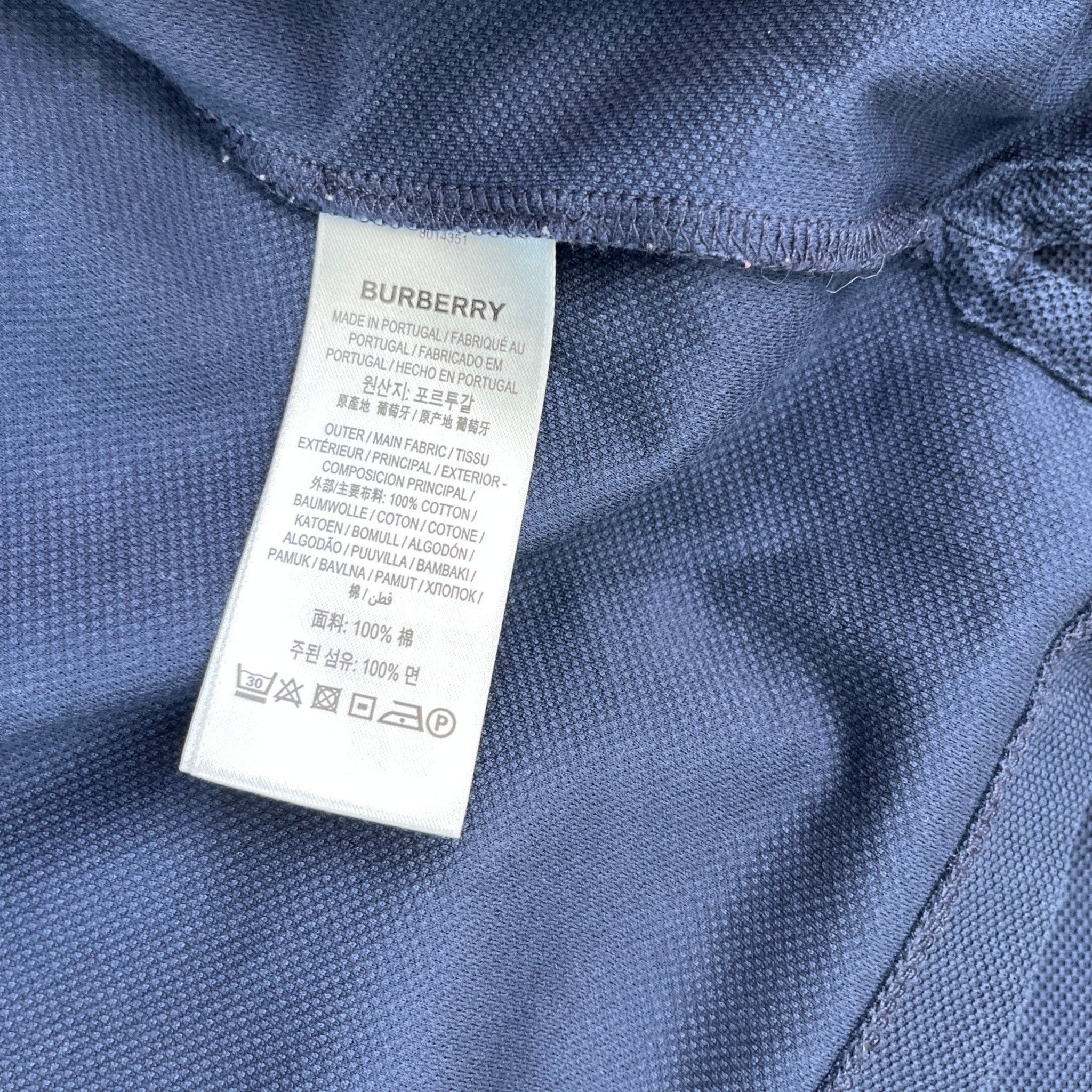 Men's Embroidered Logo Polo Shirt Navy Size M