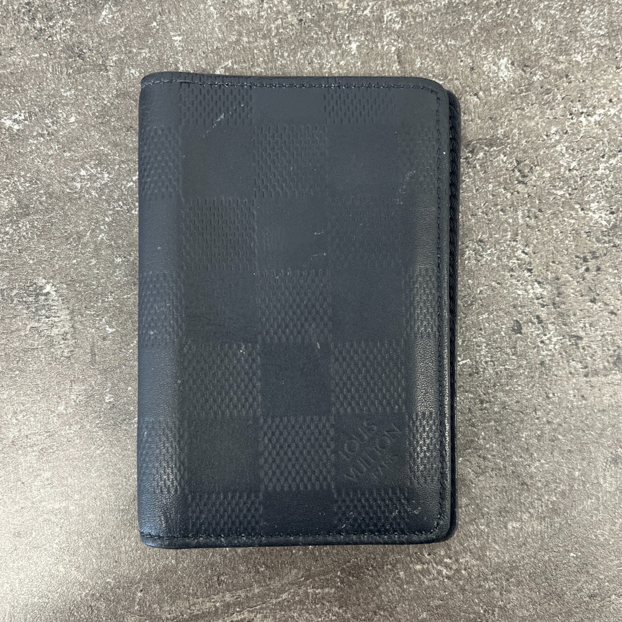 Men's Damier Infini Pocket Organiser Wallet Navy