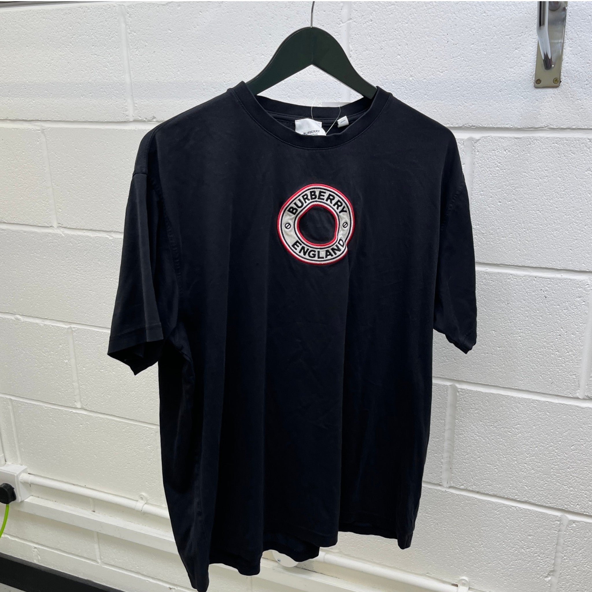 Men's Embroidered Logo T-Shirt Black Size M