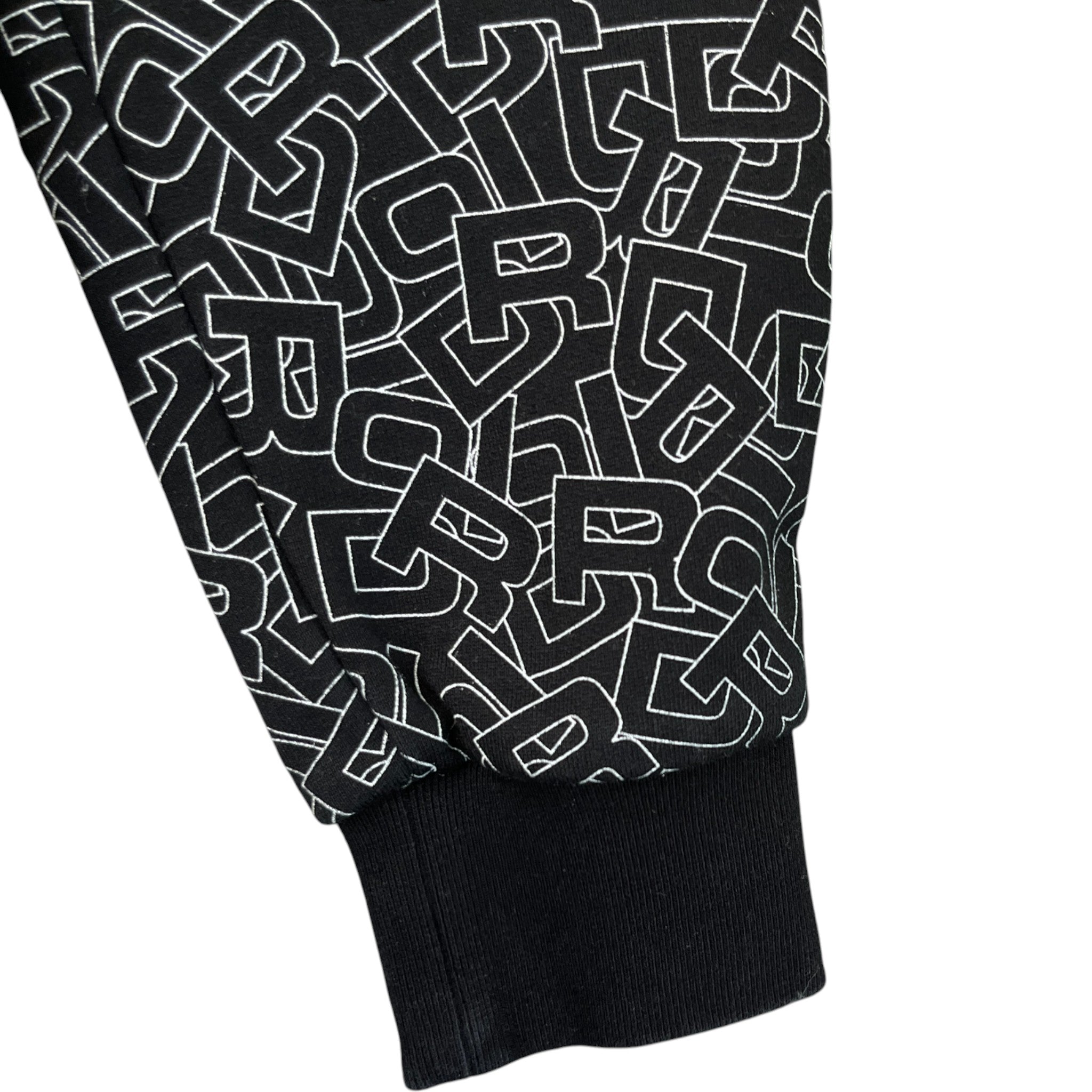 Men's Letters All Over Print Sweatshirt Black Size M