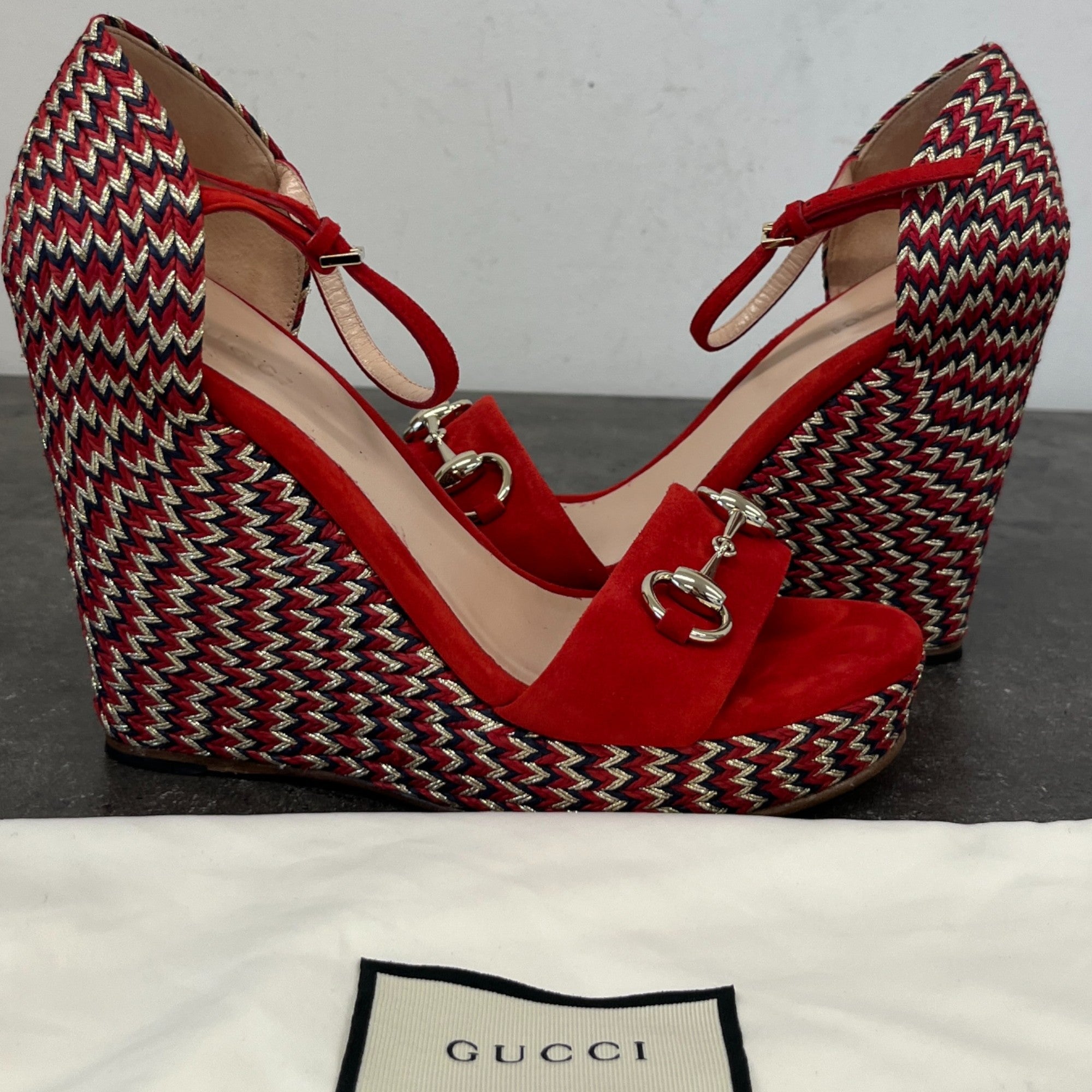 Women's Horsebit Carolina Sandals Red Size EU 37 / UK 4