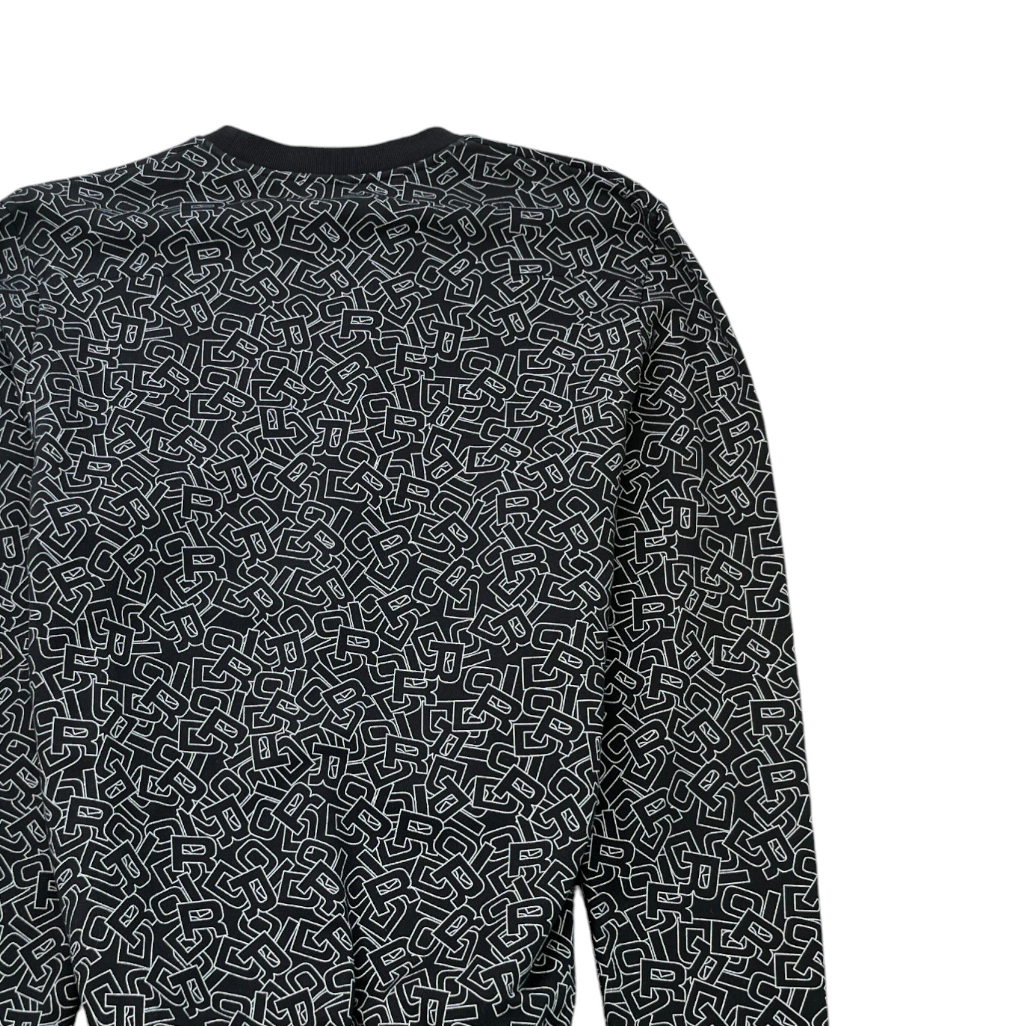 Men's Letters All Over Print Sweatshirt Black Size M