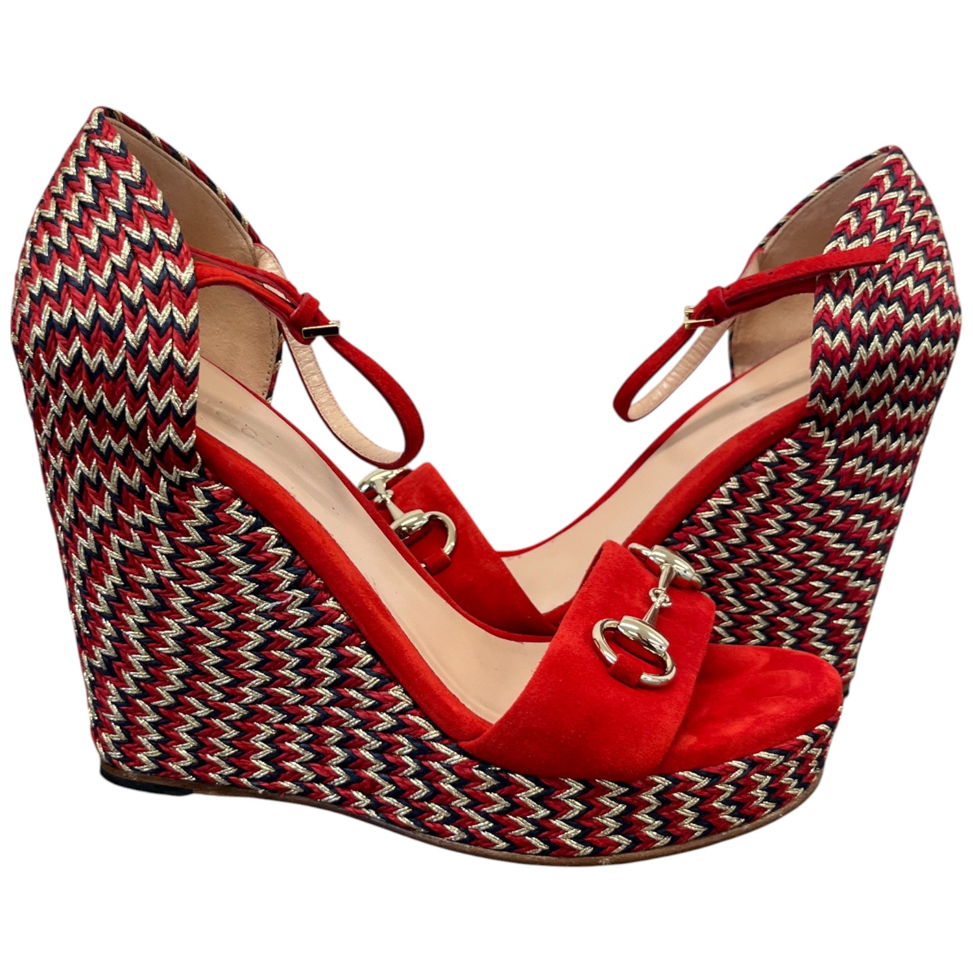 Women's Horsebit Carolina Sandals Red Size EU 37 / UK 4