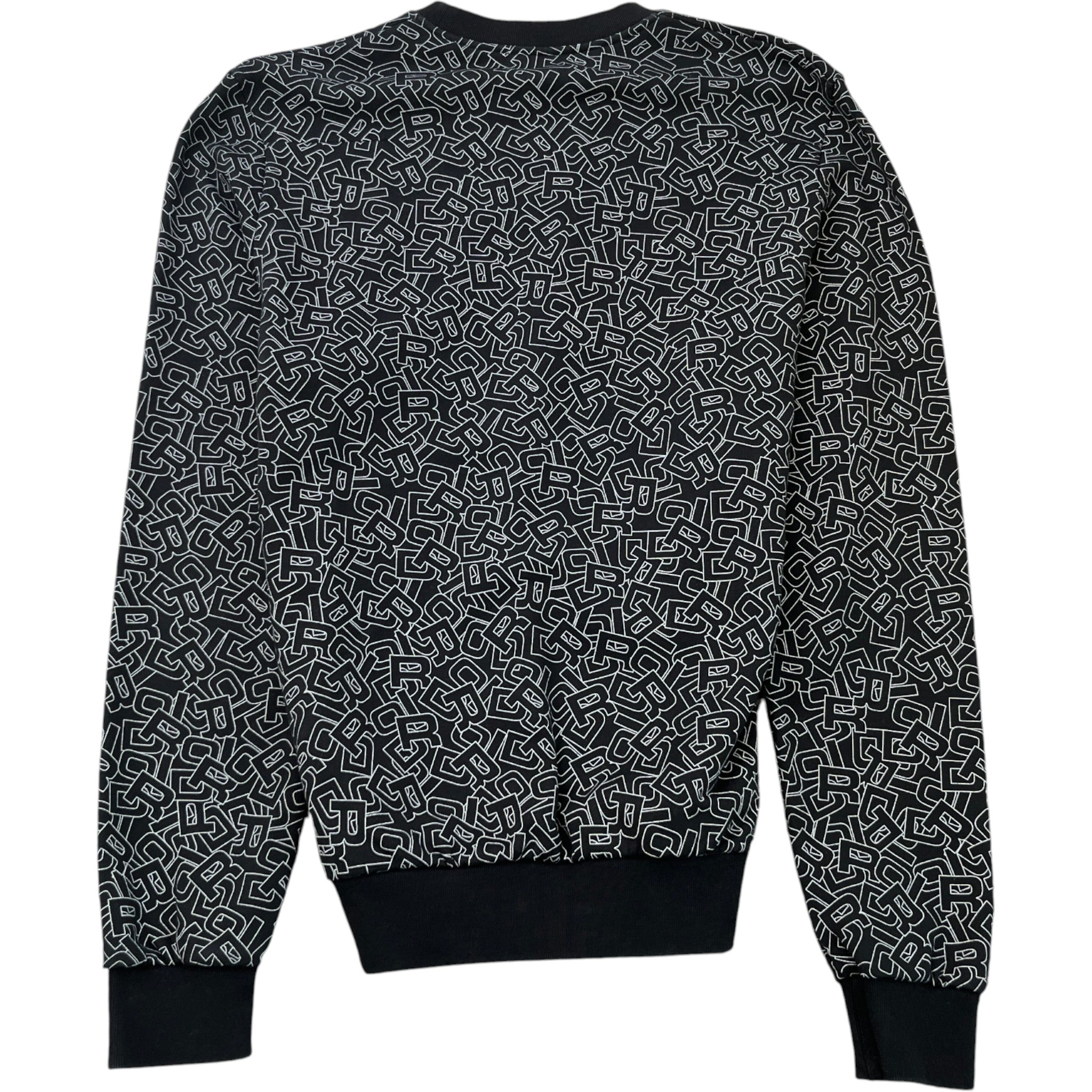 Men's Letters All Over Print Sweatshirt Black Size M