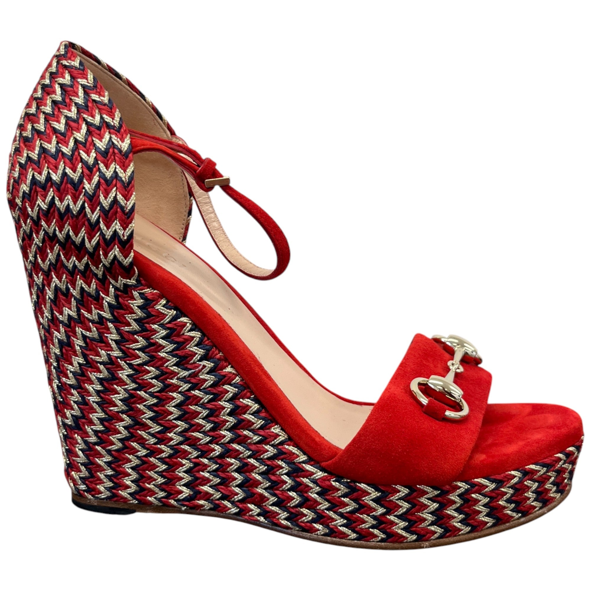 Women's Horsebit Carolina Sandals Red Size EU 37 / UK 4