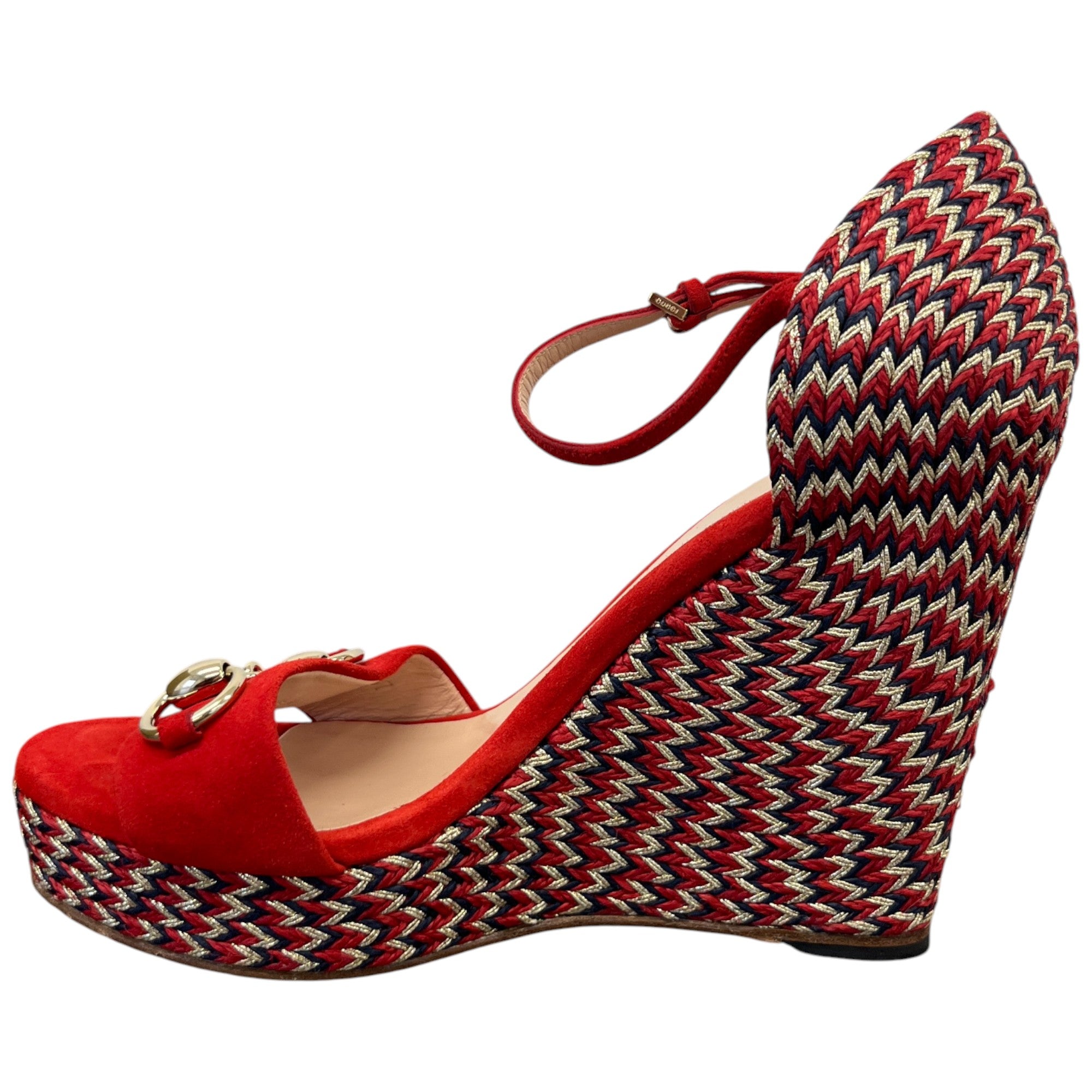 Women's Horsebit Carolina Sandals Red Size EU 37 / UK 4