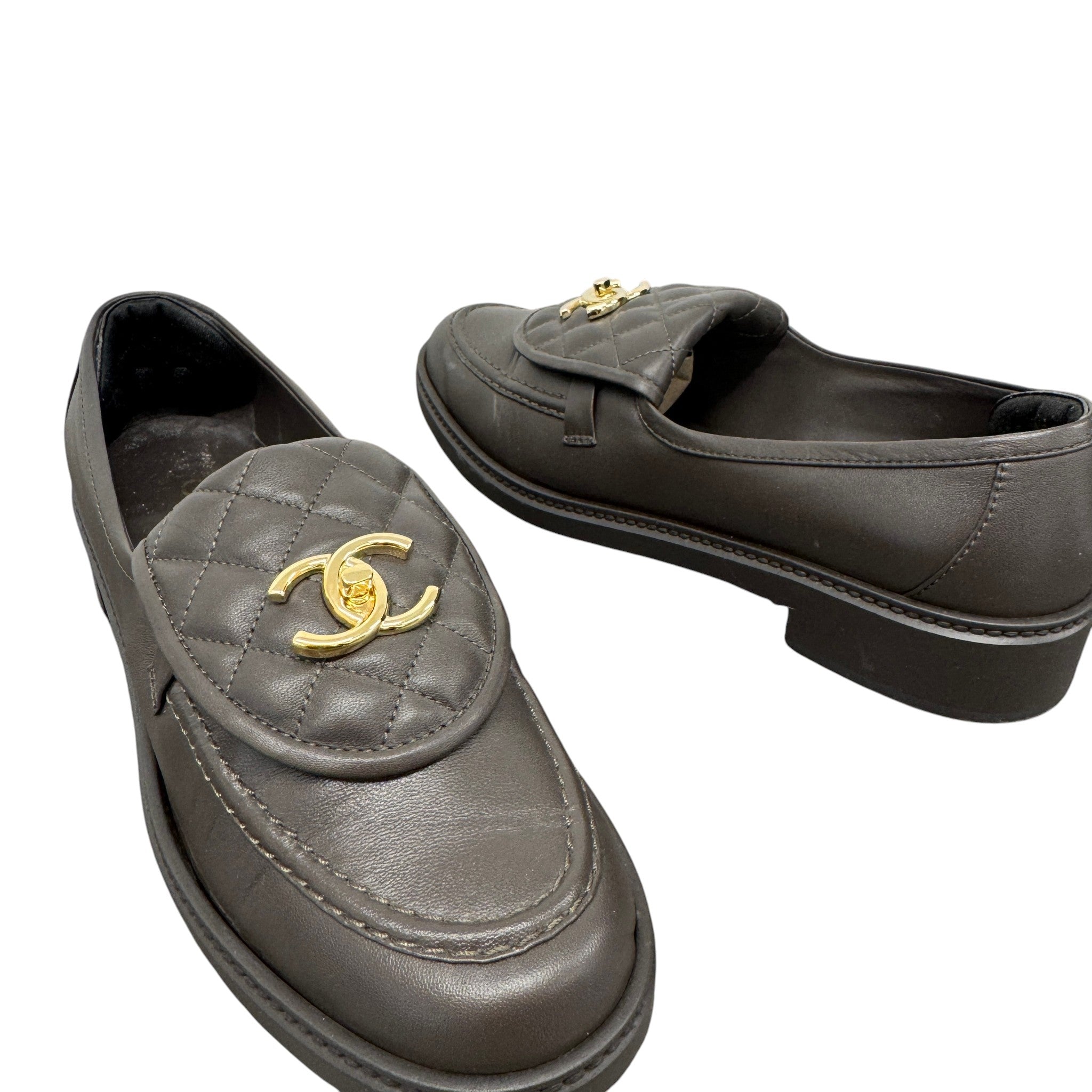 Women's Cc Turnlock Loafers Brown Size EU 40.5 / 7.5