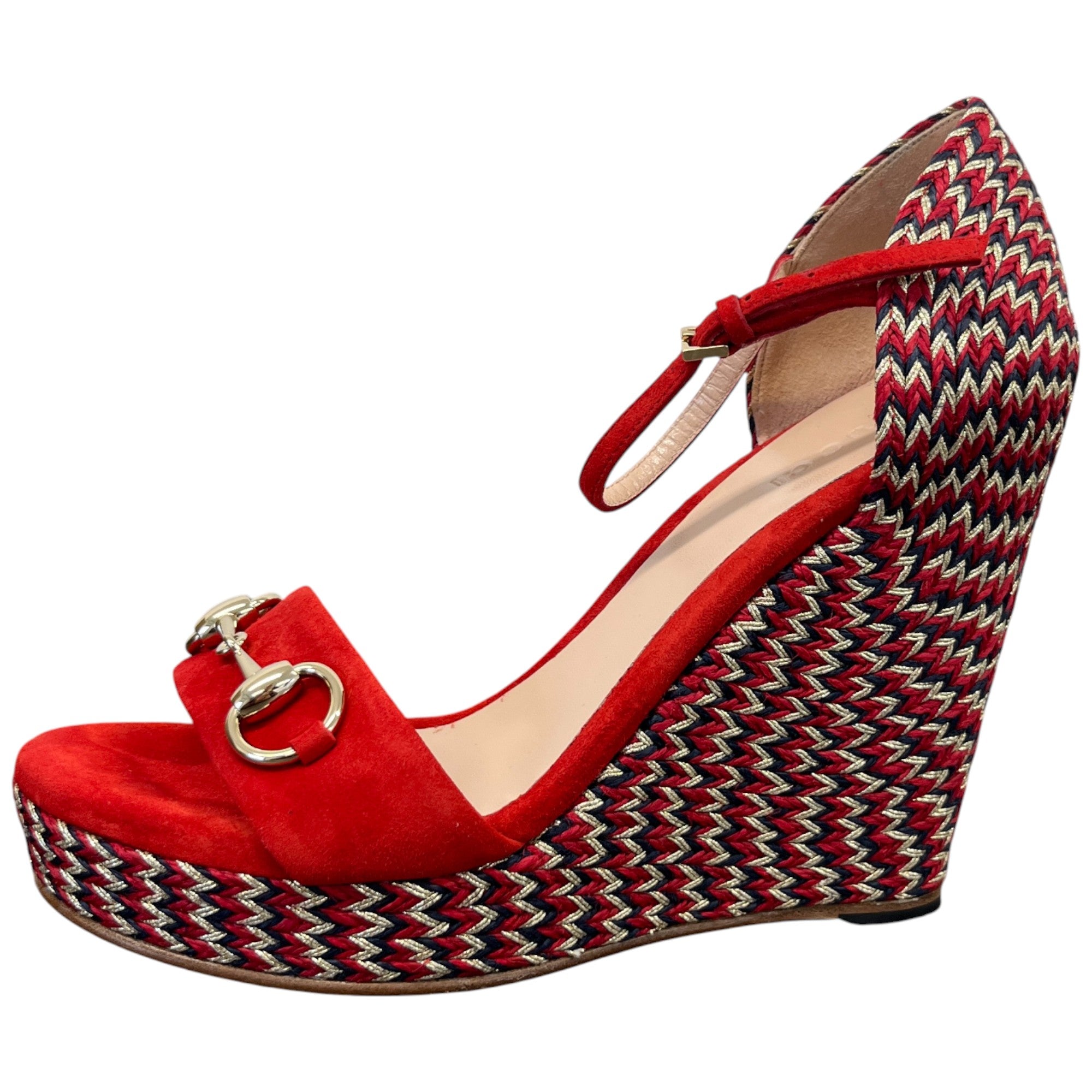 Women's Horsebit Carolina Sandals Red Size EU 37 / UK 4