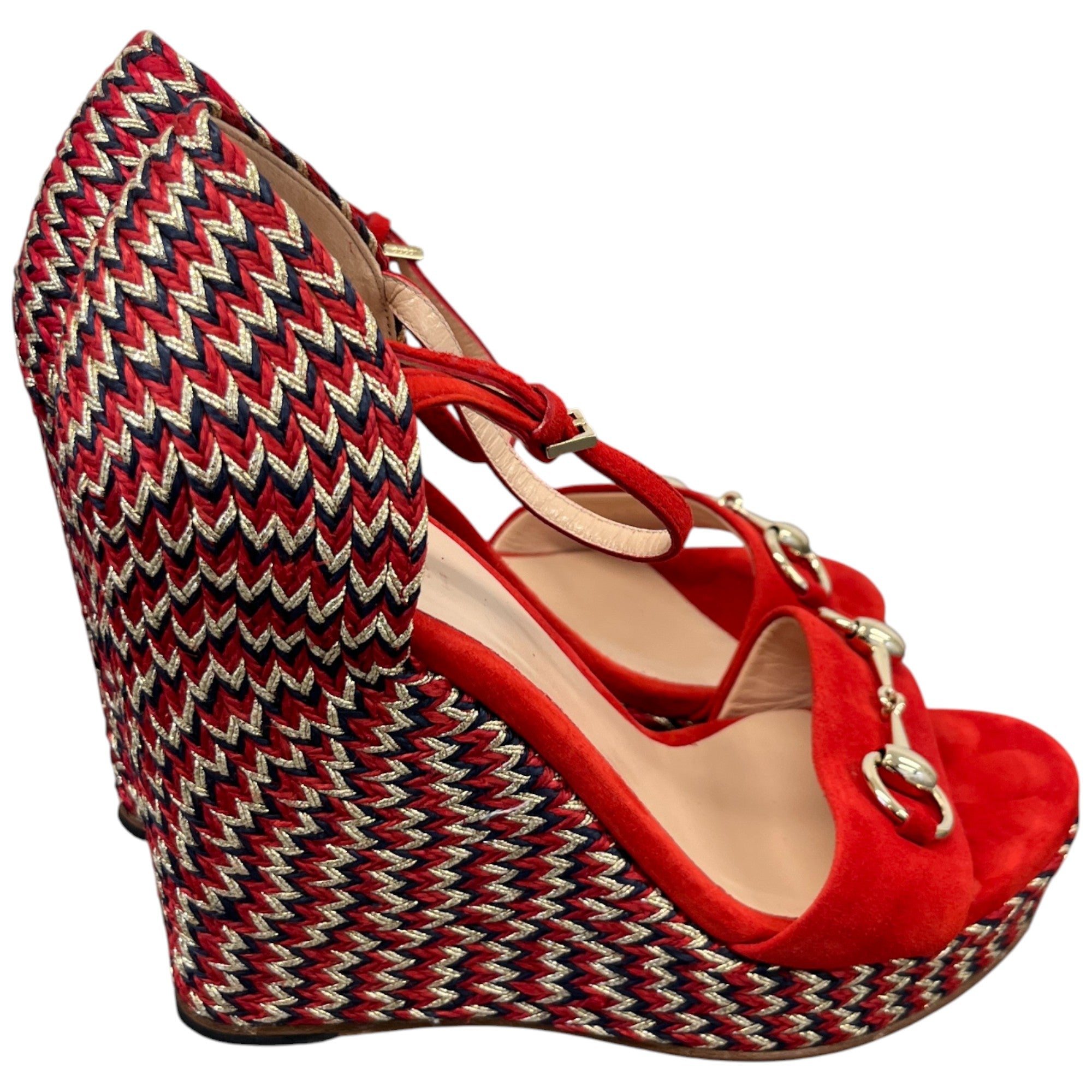 Women's Horsebit Carolina Sandals Red Size EU 37 / UK 4