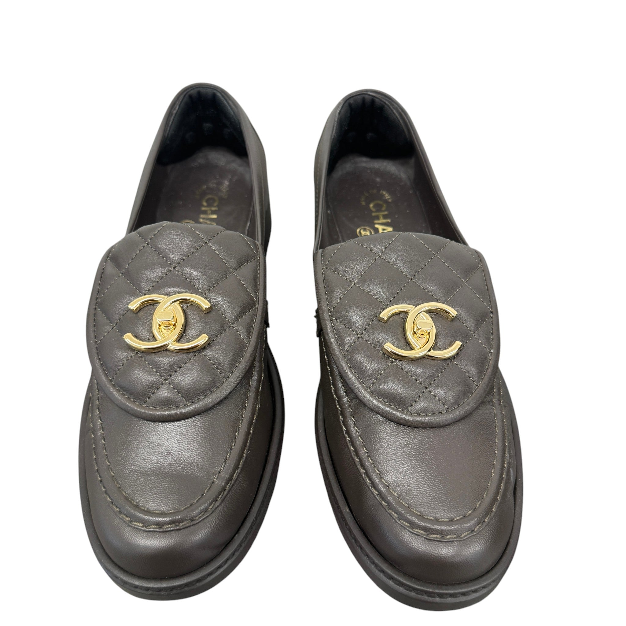 Women's Cc Turnlock Loafers Brown Size EU 40.5 / 7.5