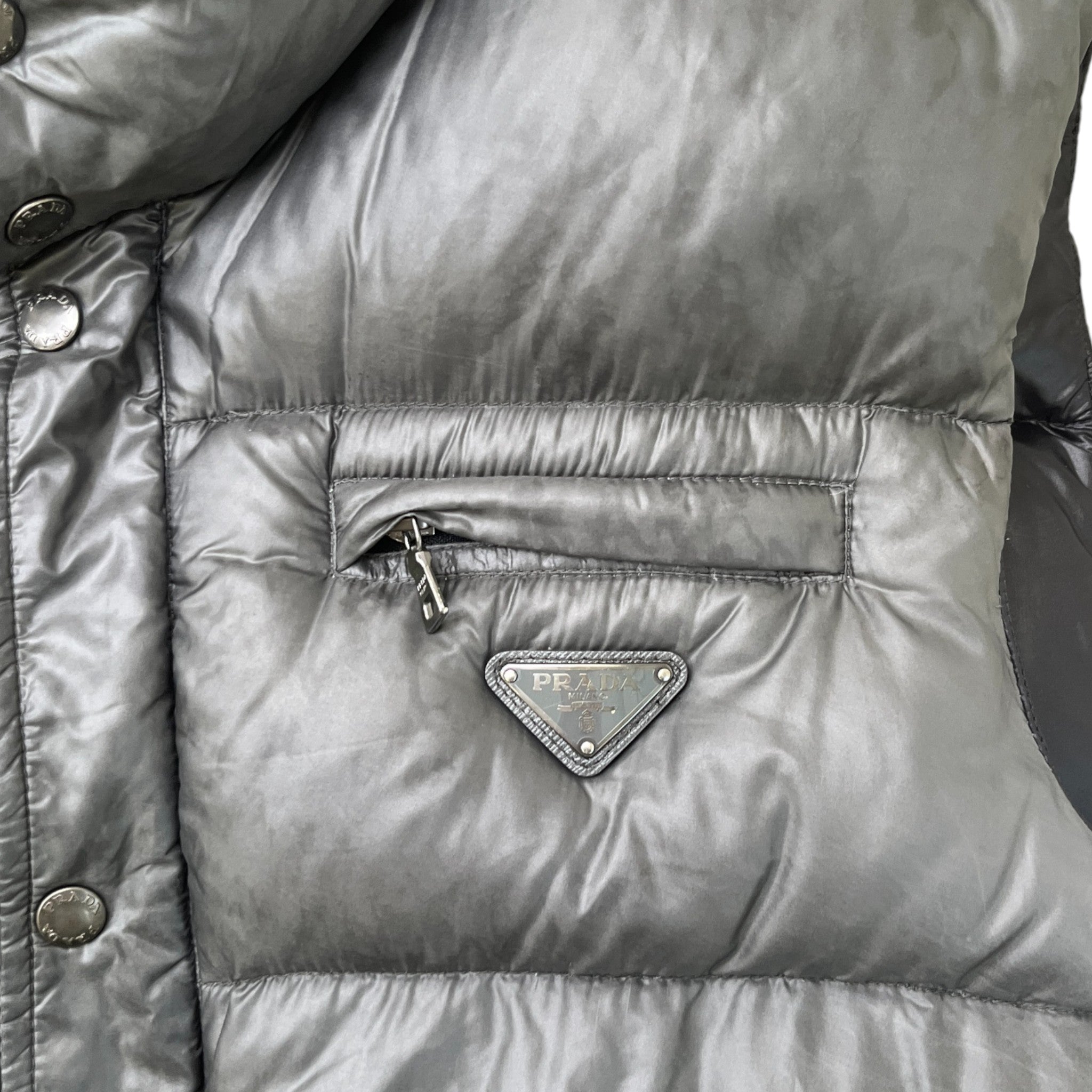 Men's Re-Nylon Plaque Logo Gilet Grey Size IT 56 / XXXL