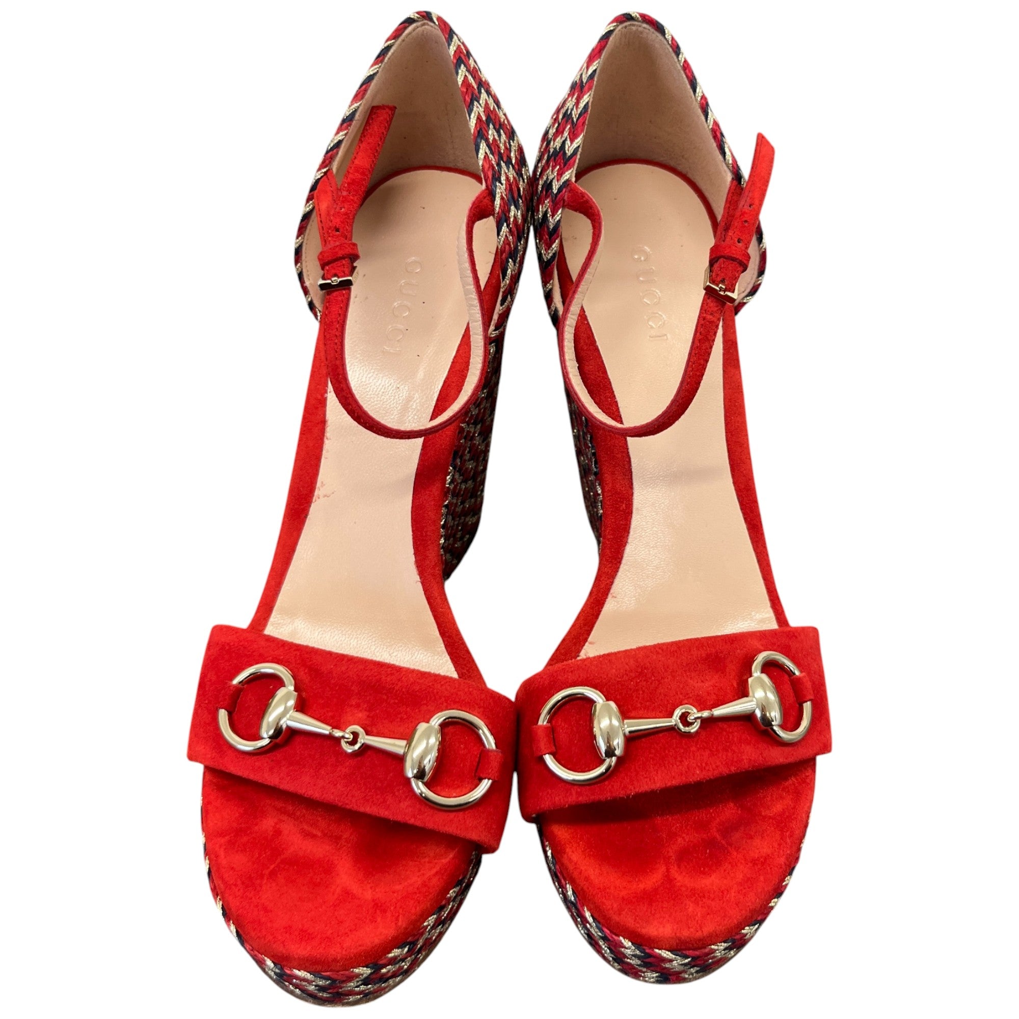 Women's Horsebit Carolina Sandals Red Size EU 37 / UK 4