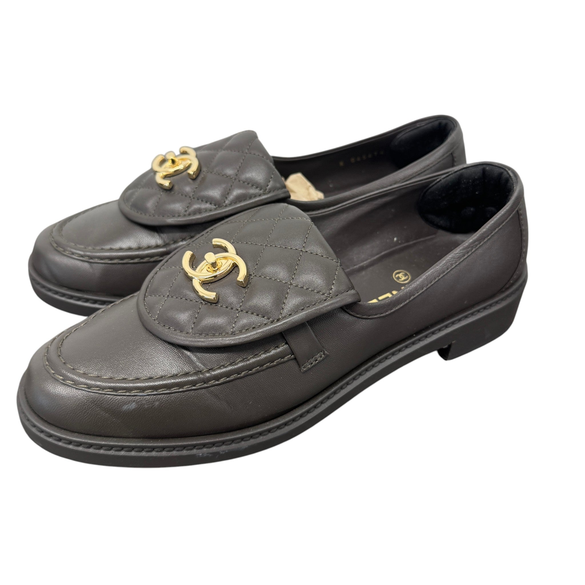 Women's Cc Turnlock Loafers Brown Size EU 40.5 / 7.5