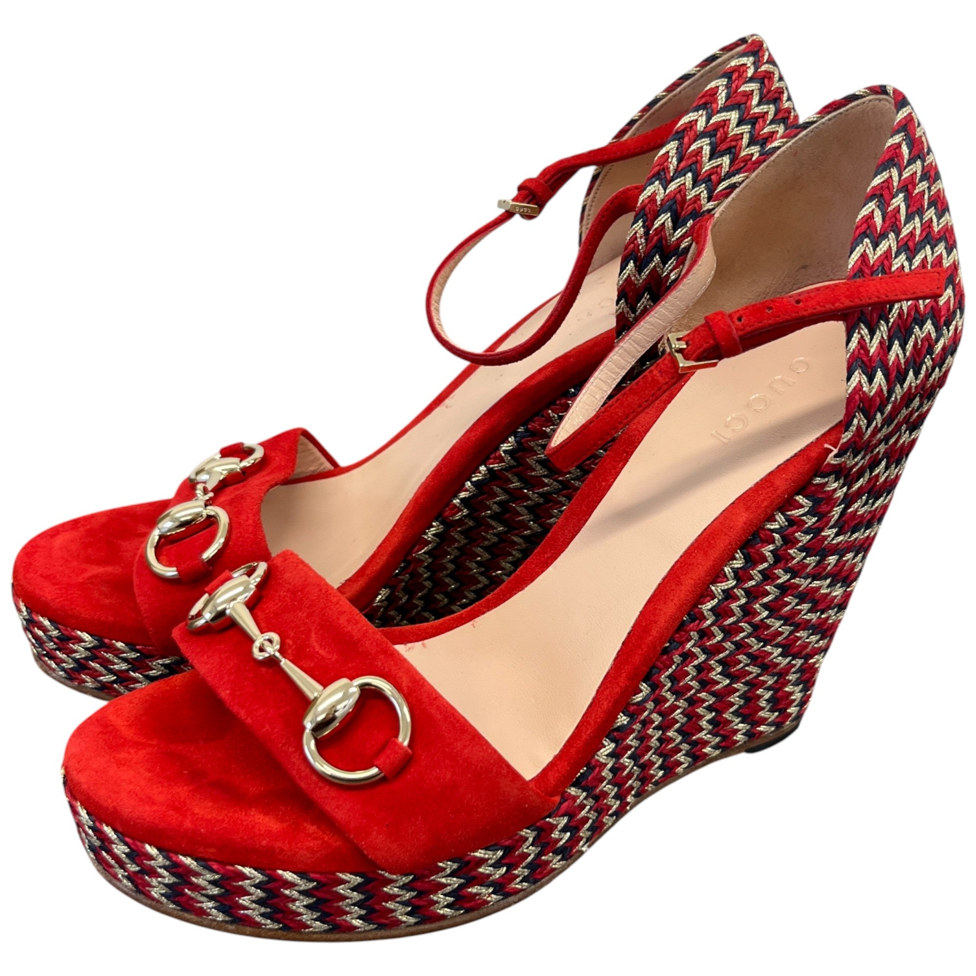 Women's Horsebit Carolina Sandals Red Size EU 37 / UK 4