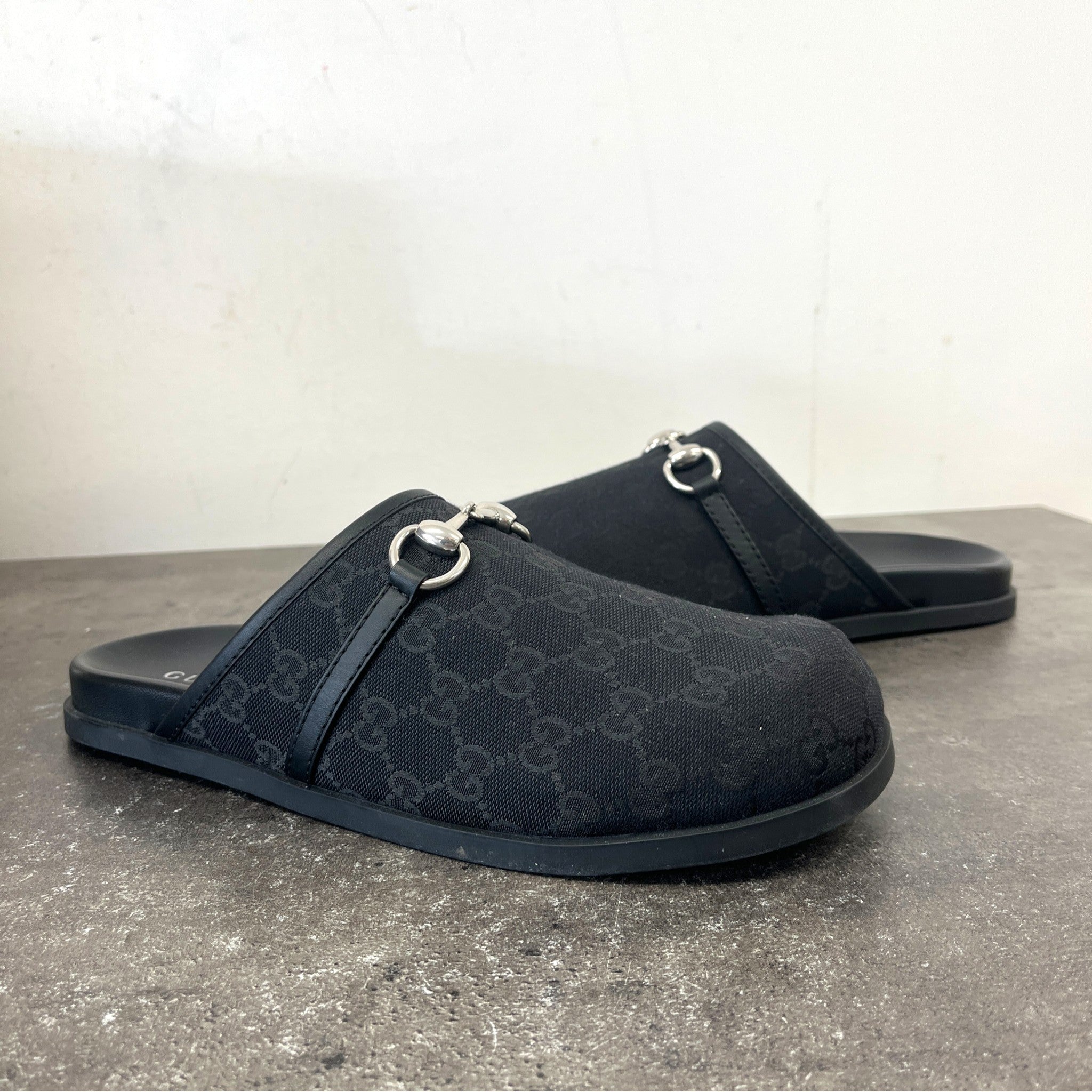 Men's Gg Supreme Horsebit Mules Black Size EU 42.5 / UK 8.5