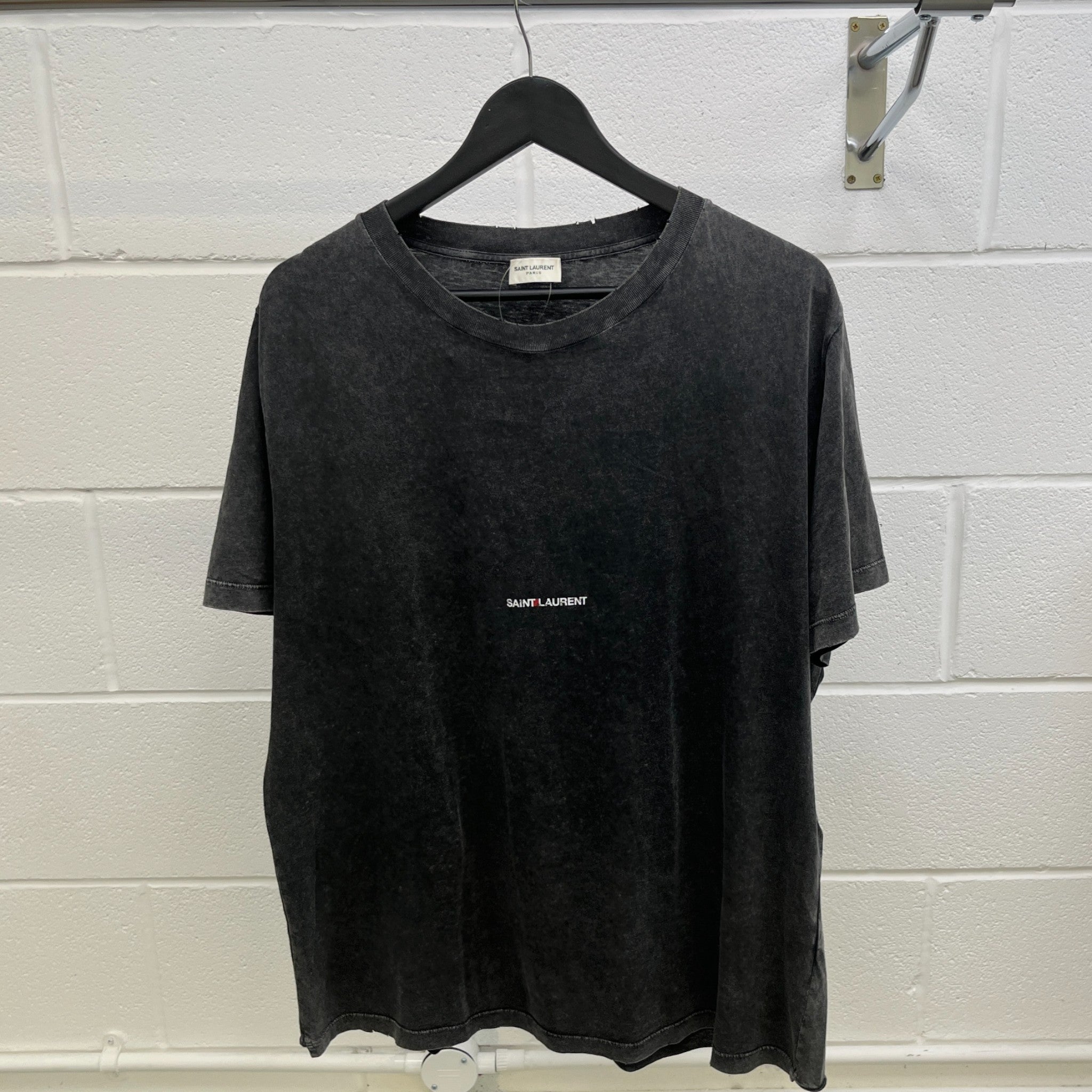 Men's Rive Gauche Distressed T-Shirt Grey Size XXL