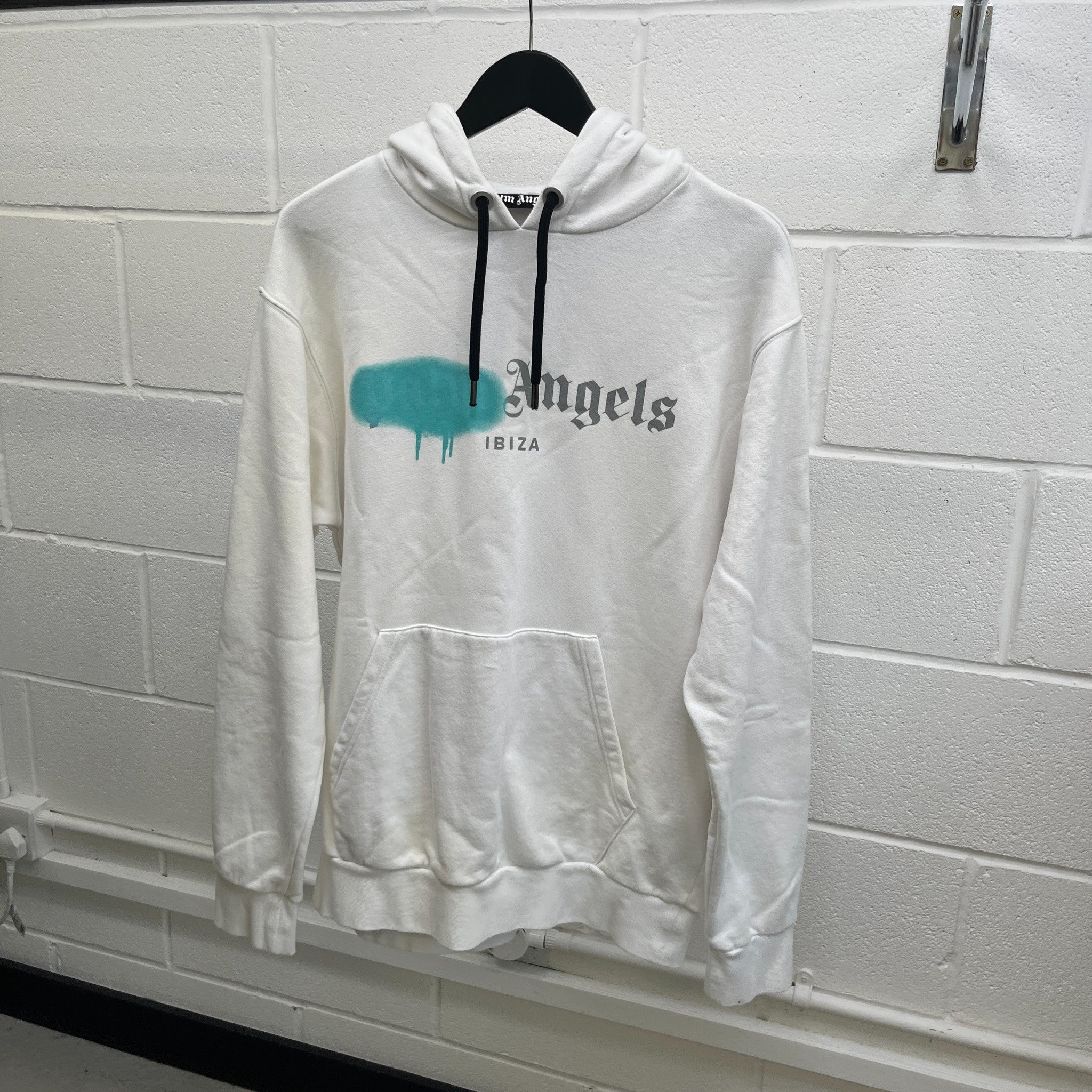 Women's Spray Logo Hoodie White Size S