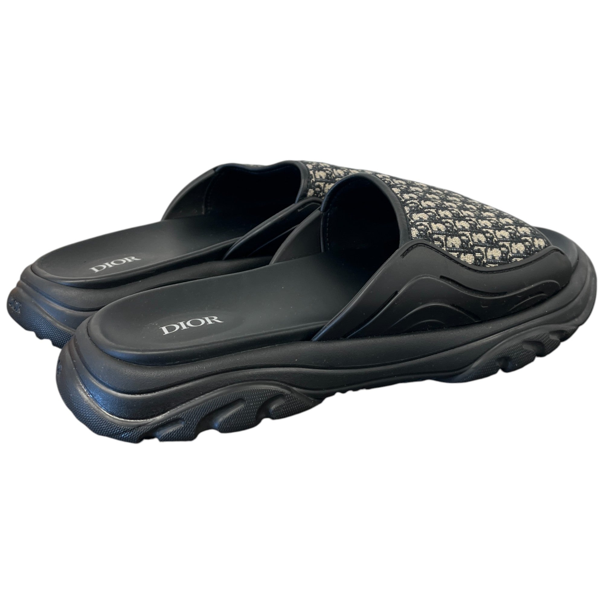 Men's Oblique Aqua Sandals Black Size EU 44 / UK 10