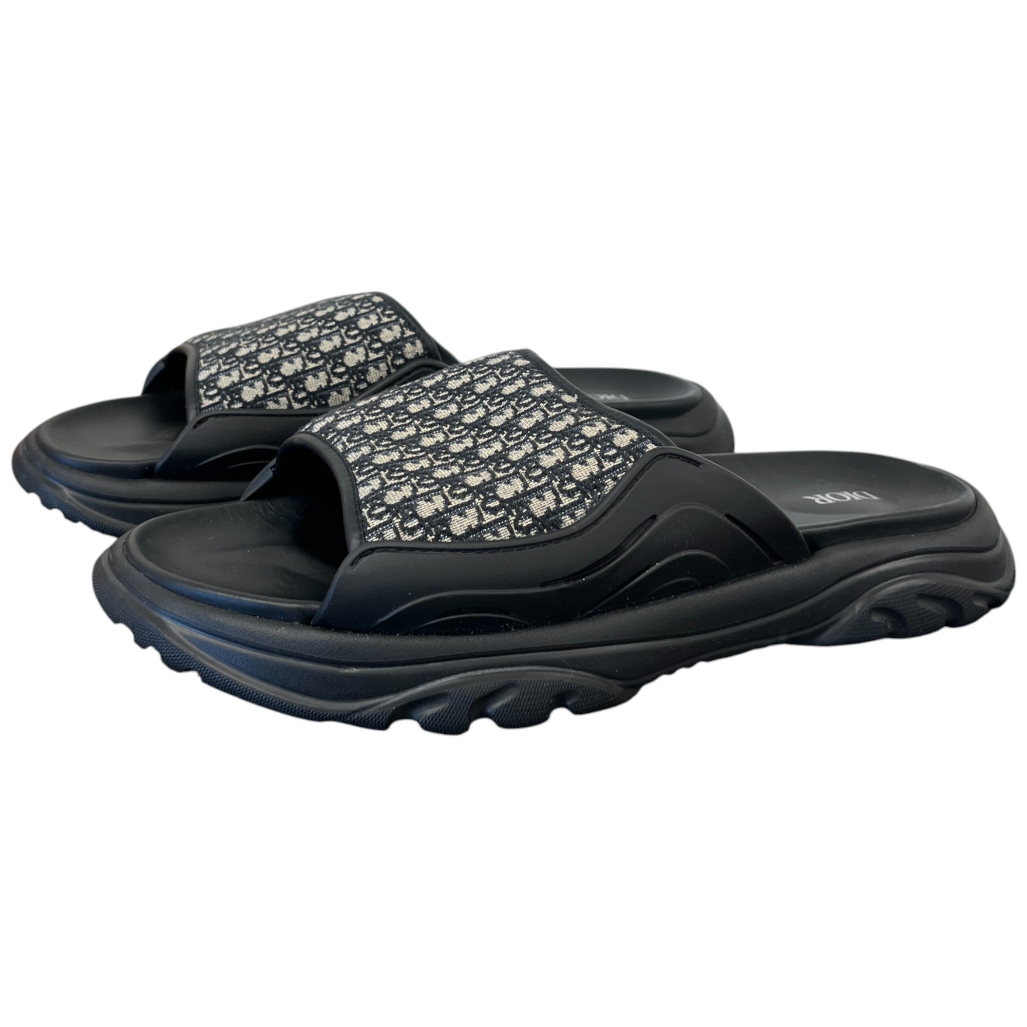 Men's Oblique Aqua Sandals Black Size EU 44 / UK 10