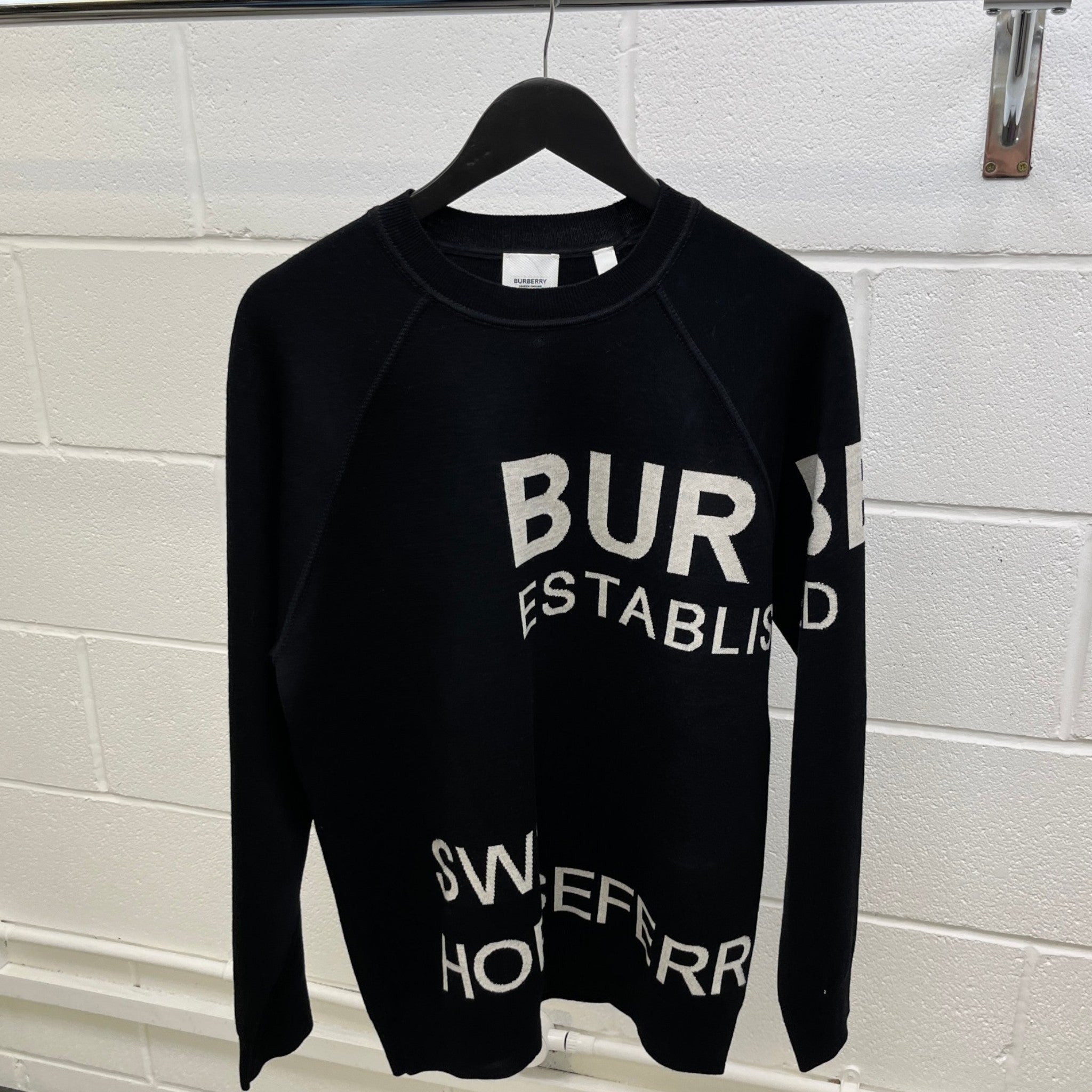 Men's Embroidered Logo Sweatshirt Black Size M
