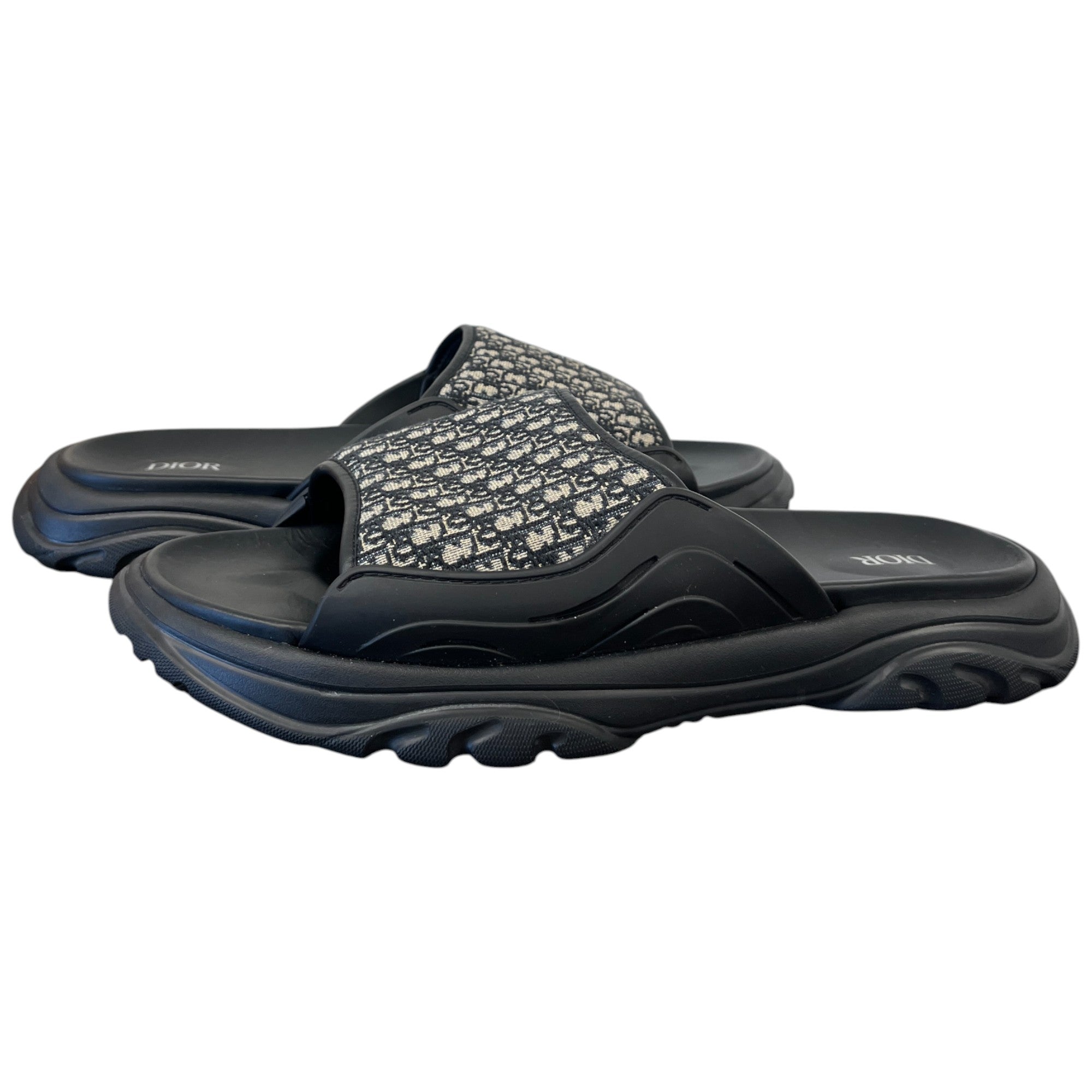 Men's Oblique Aqua Sandals Black Size EU 44 / UK 10