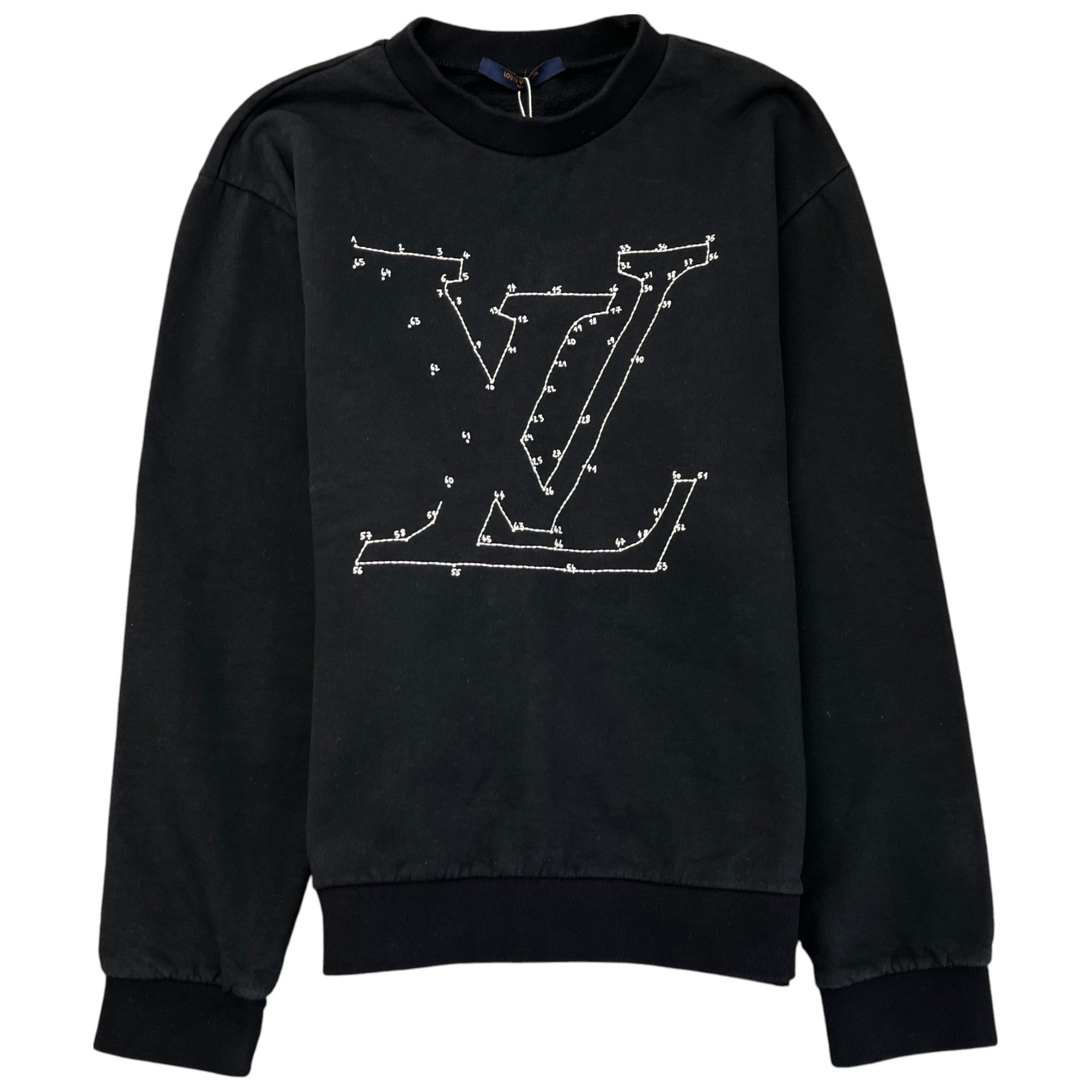 Men's Lv Stitch Logo Jumper Black Size S
