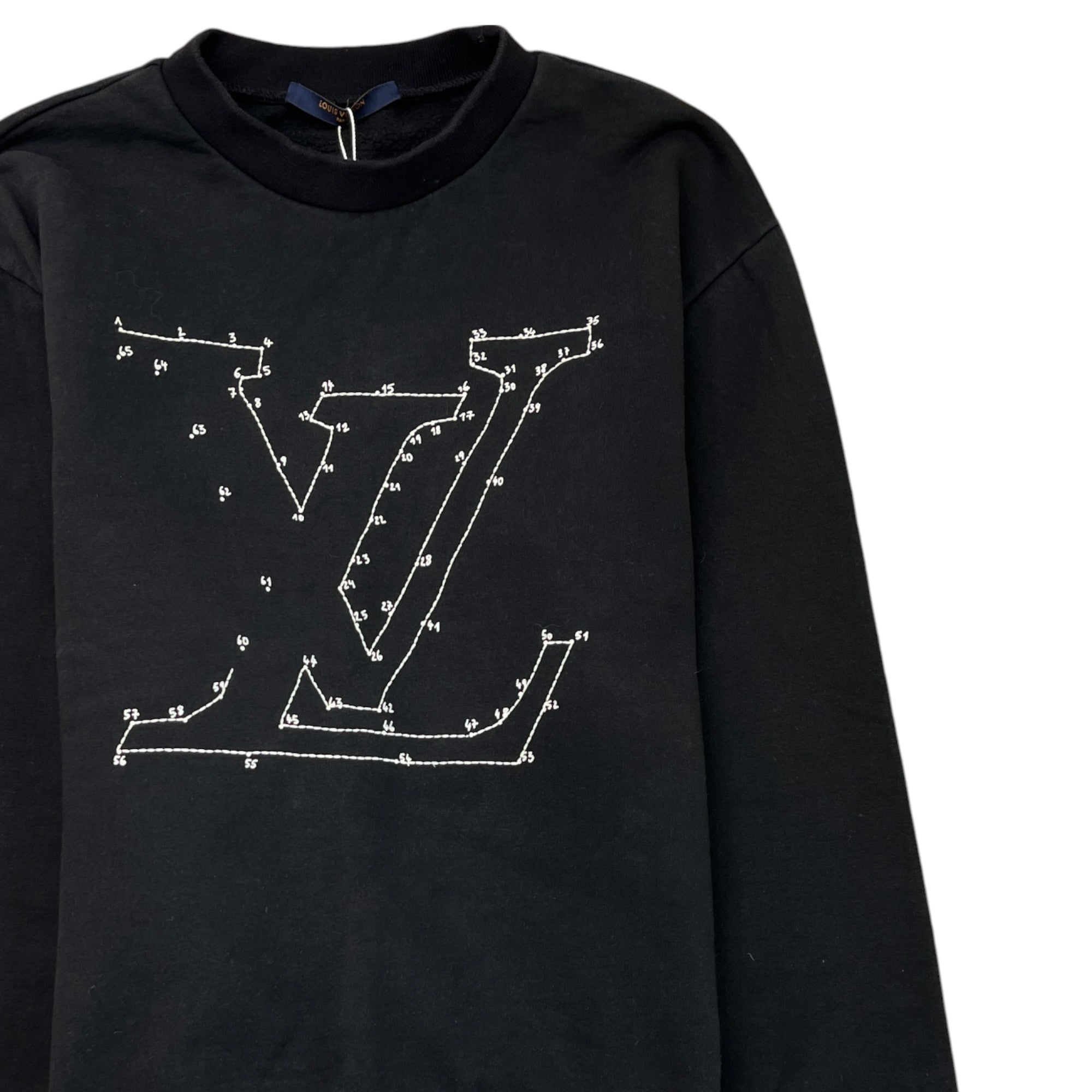 Men's Lv Stitch Logo Jumper Black Size S