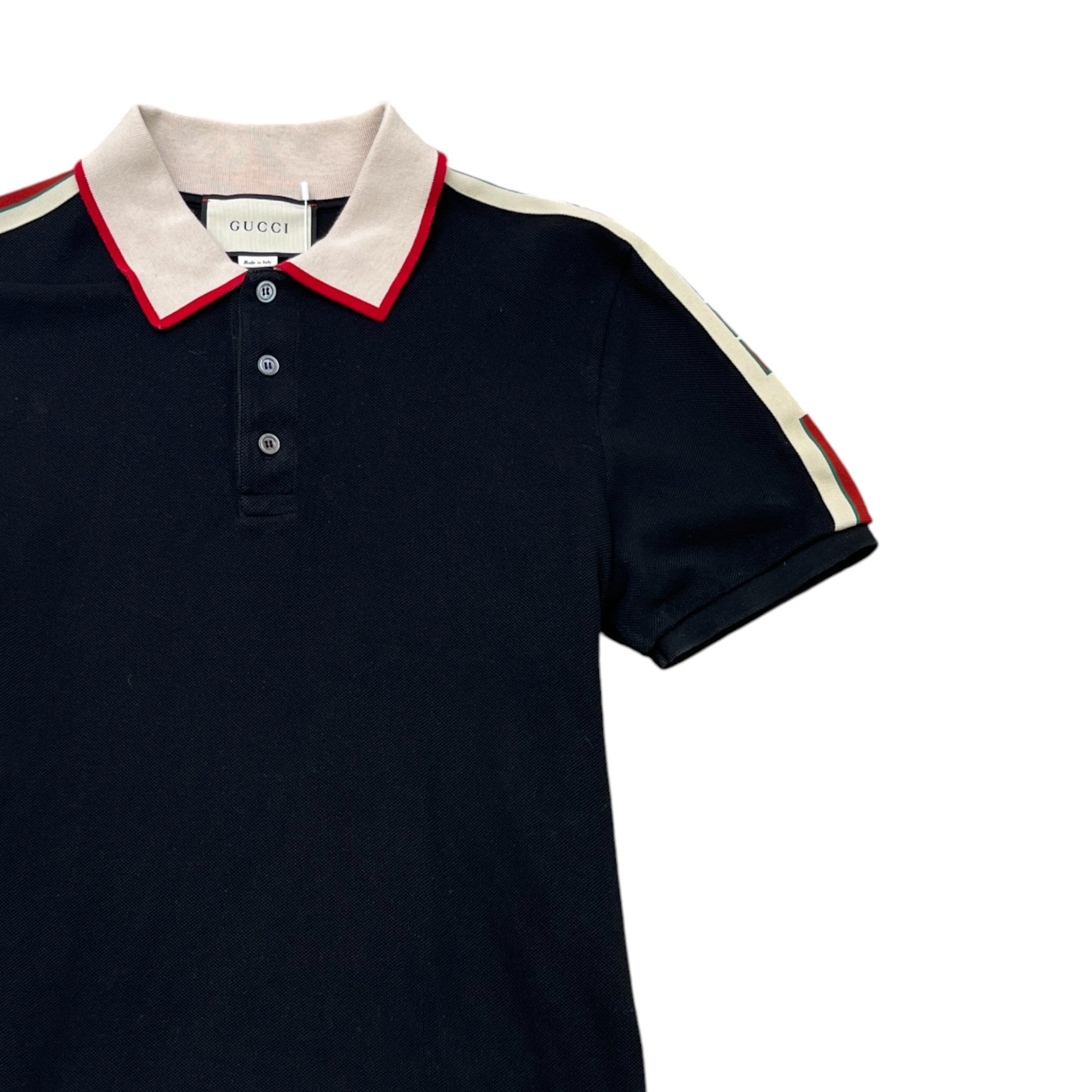 Men's Web Tape Polo Shirt Black Size XL