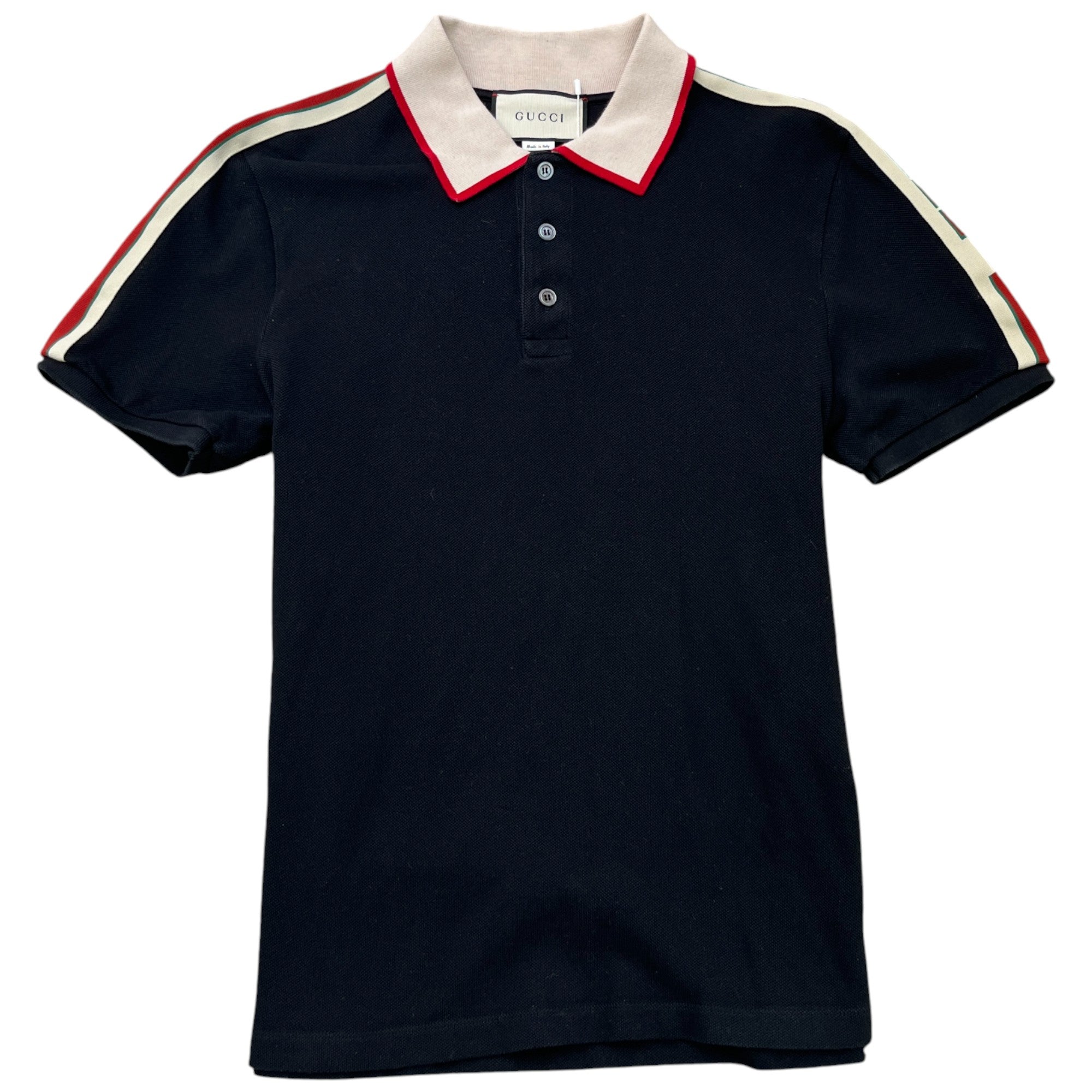 Men's Web Tape Polo Shirt Black Size XL