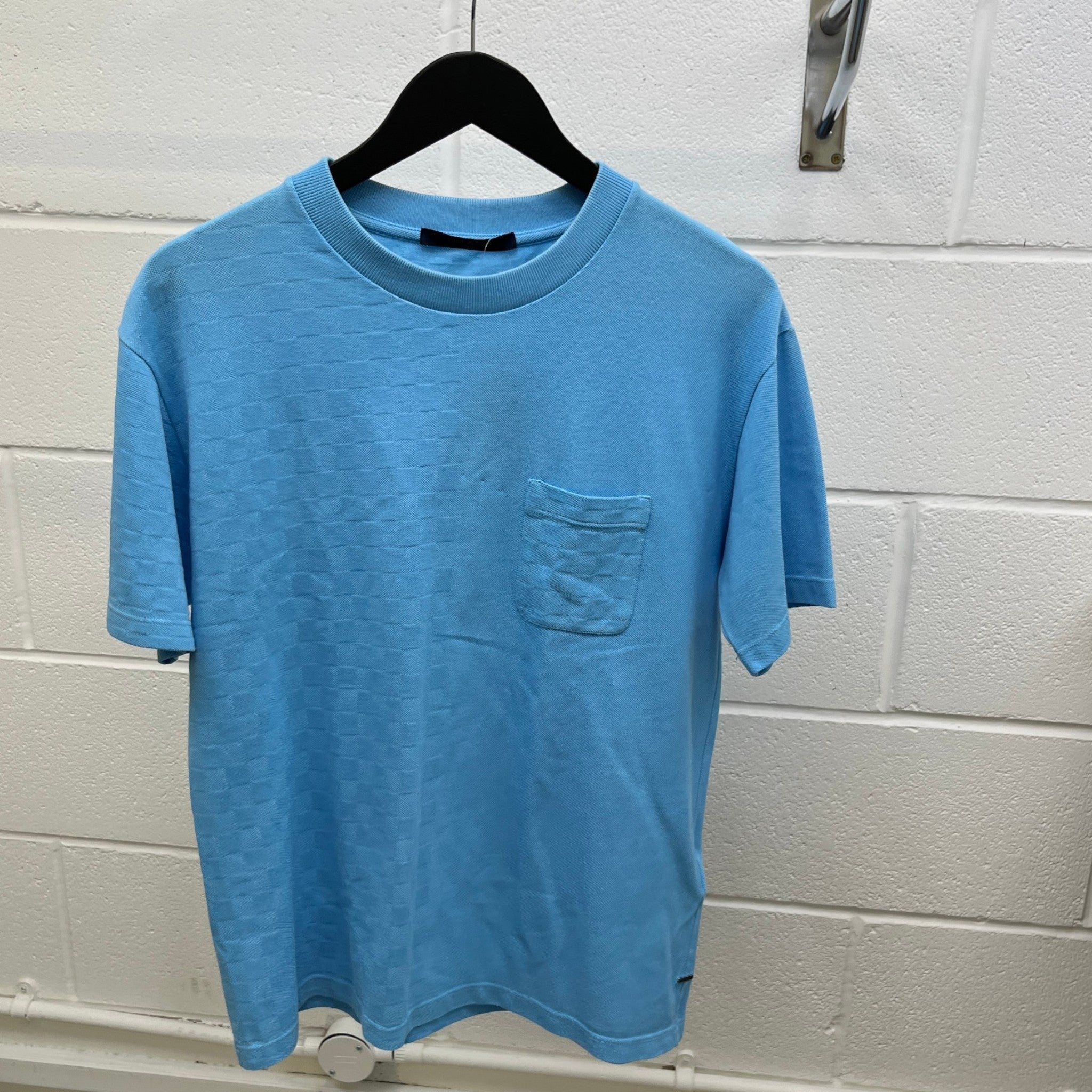 Men's Half Damier T-Shirt Blue Size M