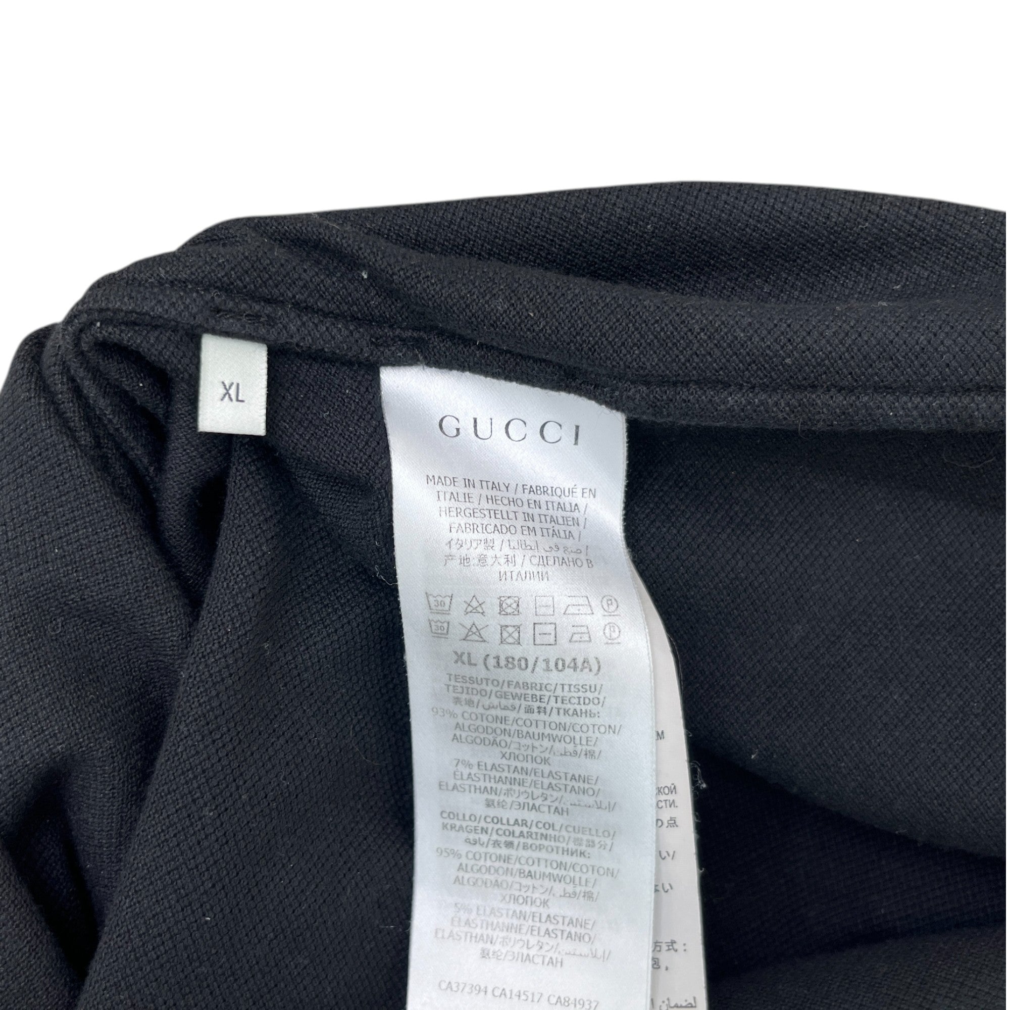 Men's Web Tape Polo Shirt Black Size XL