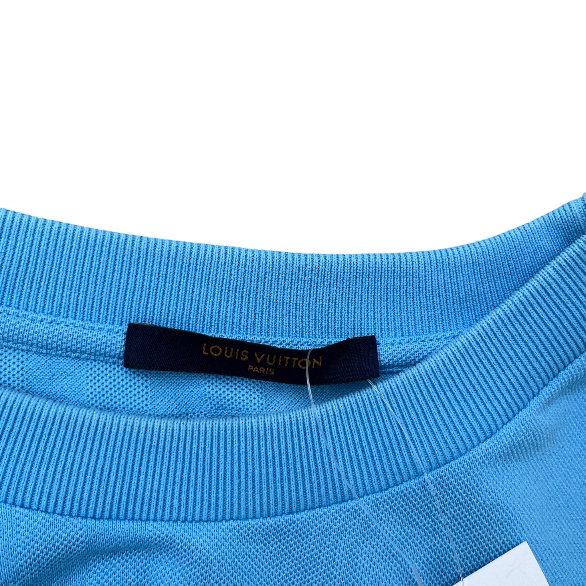 Men's Half Damier T-Shirt Blue Size M