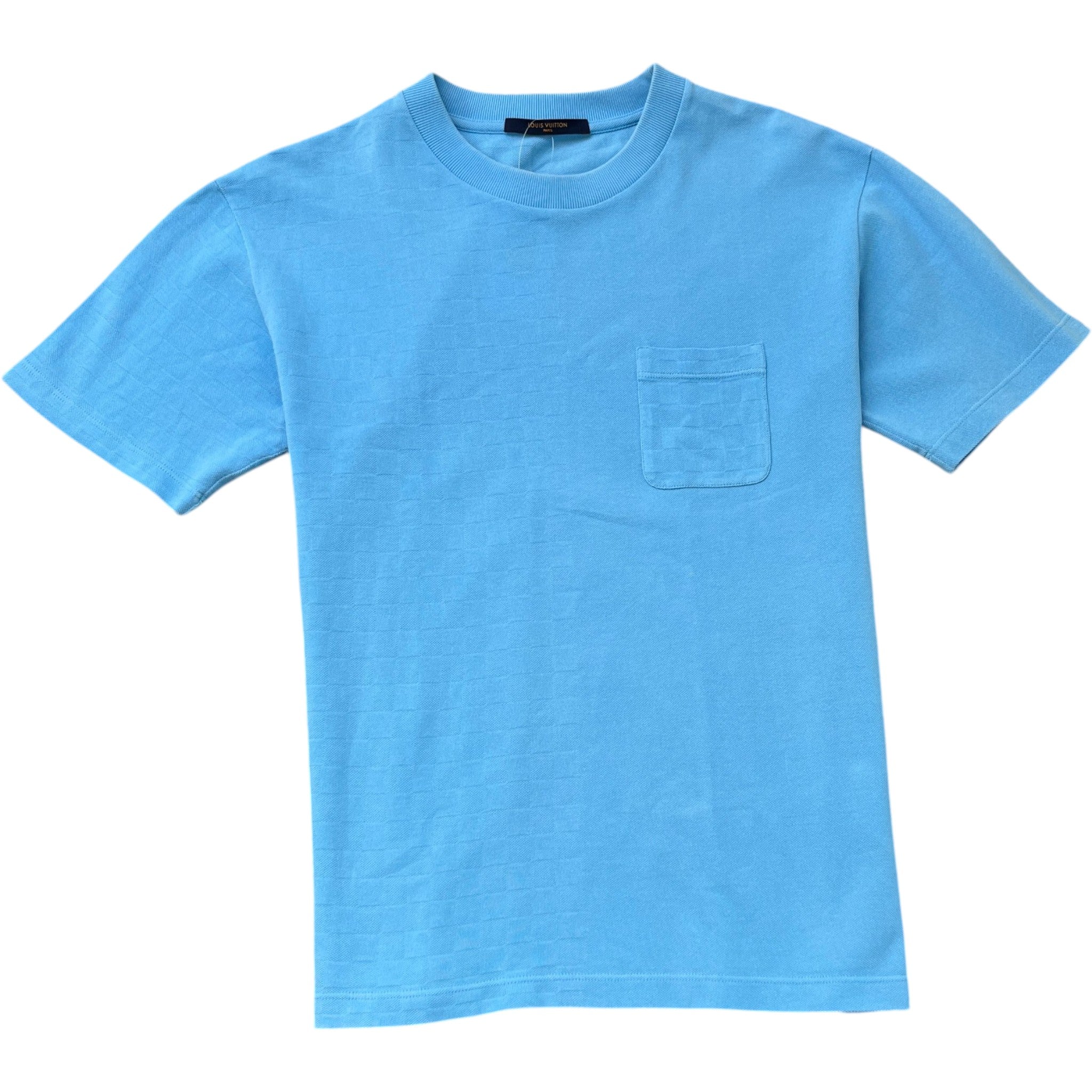 Men's Half Damier T-Shirt Blue Size M