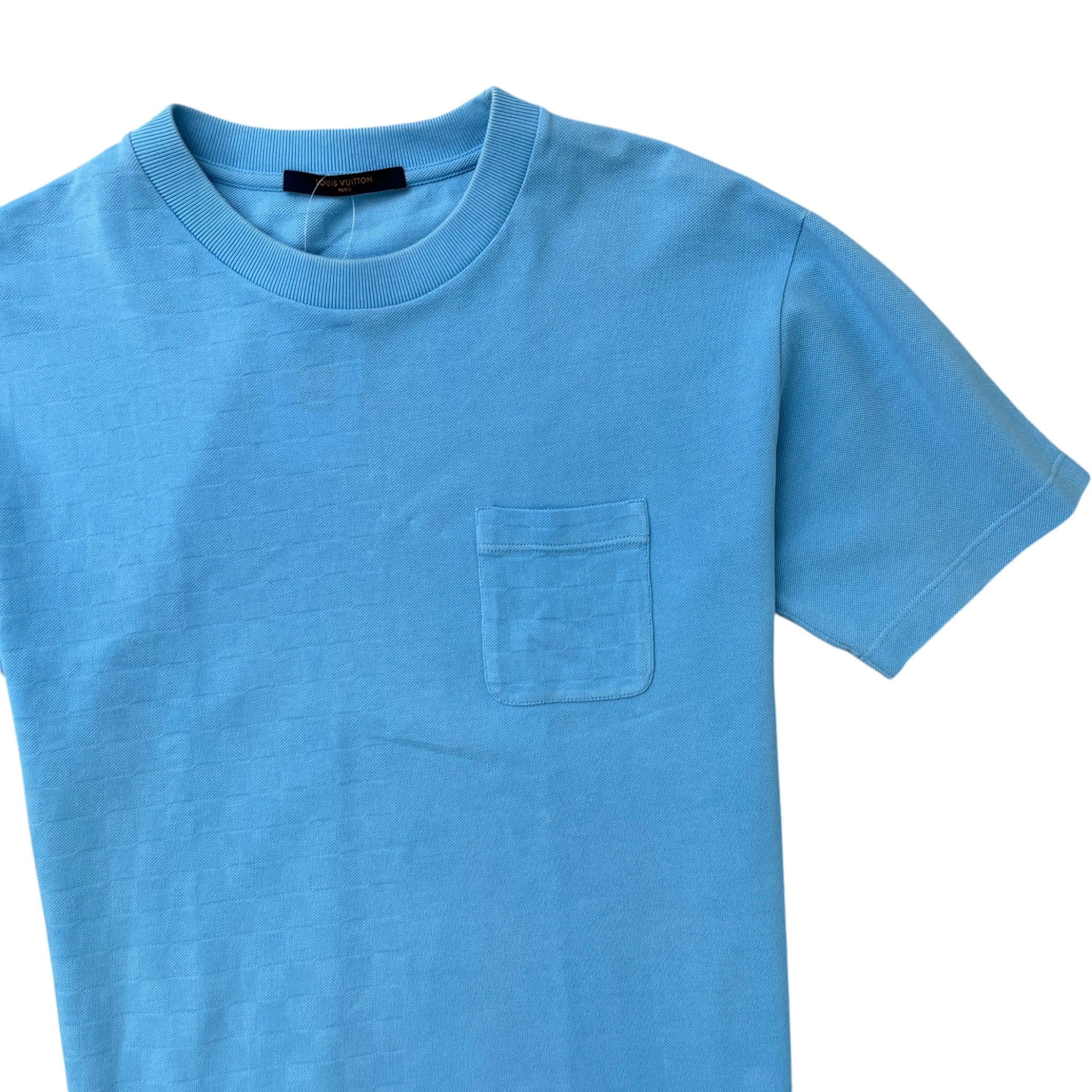Men's Half Damier T-Shirt Blue Size M