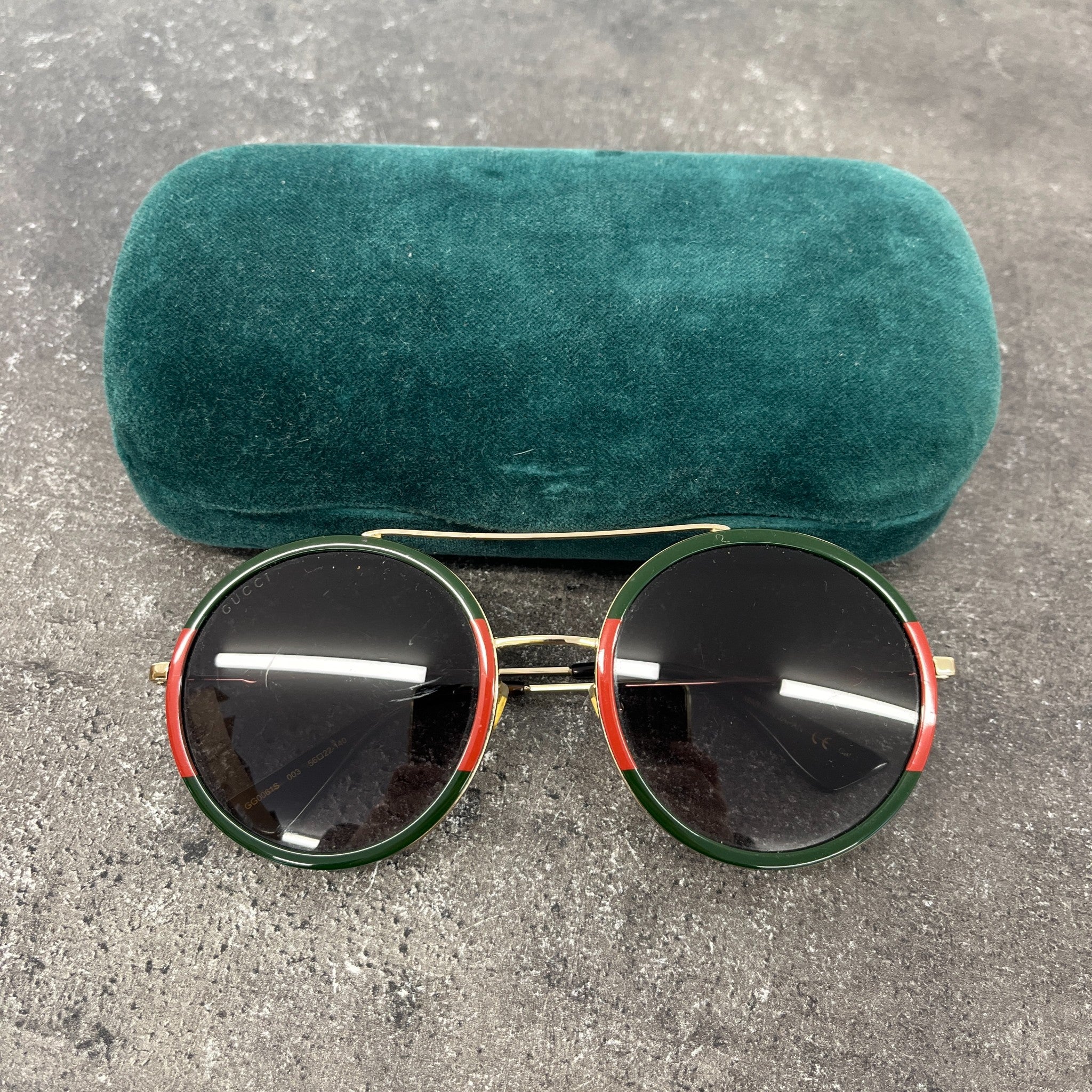 Women's Gg0061S Web Round Sunglasses Green