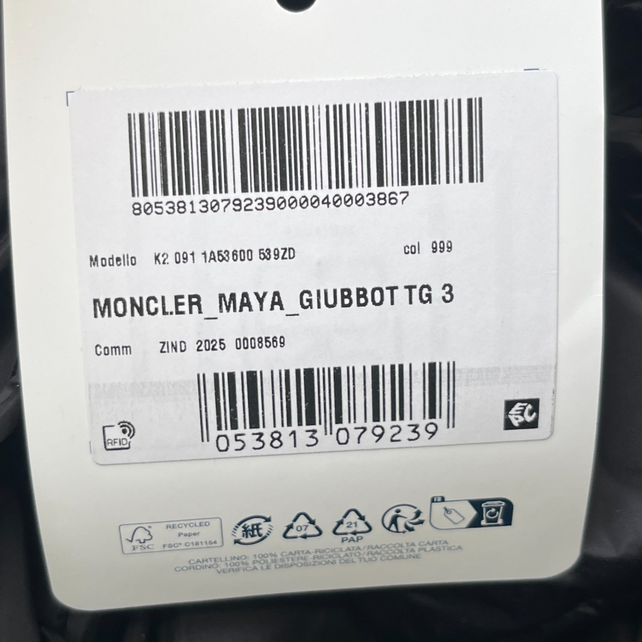 Men's Maya Down Jacket Black Size 3 / L