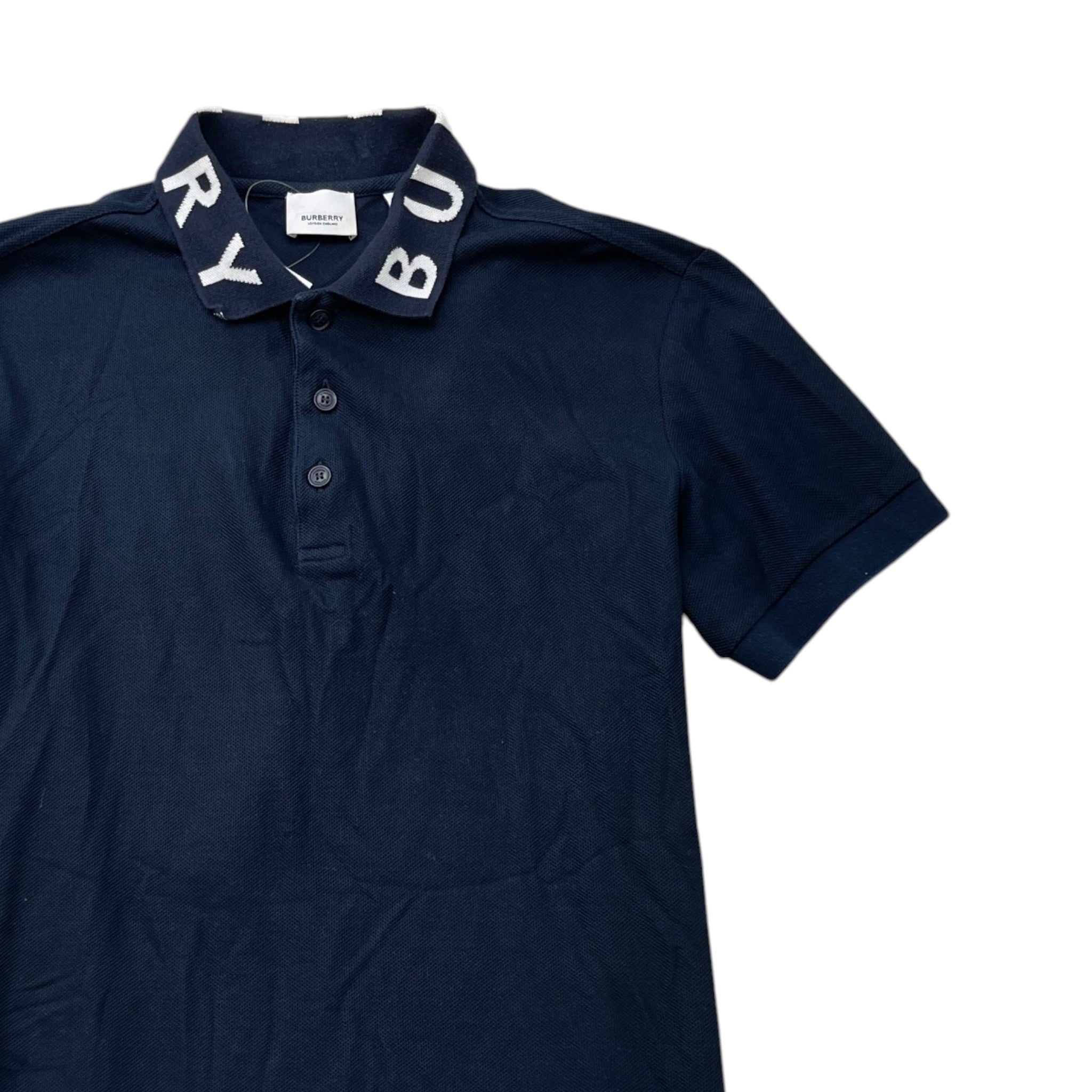 Men's Collar Logo Polo Shirt Navy Size S