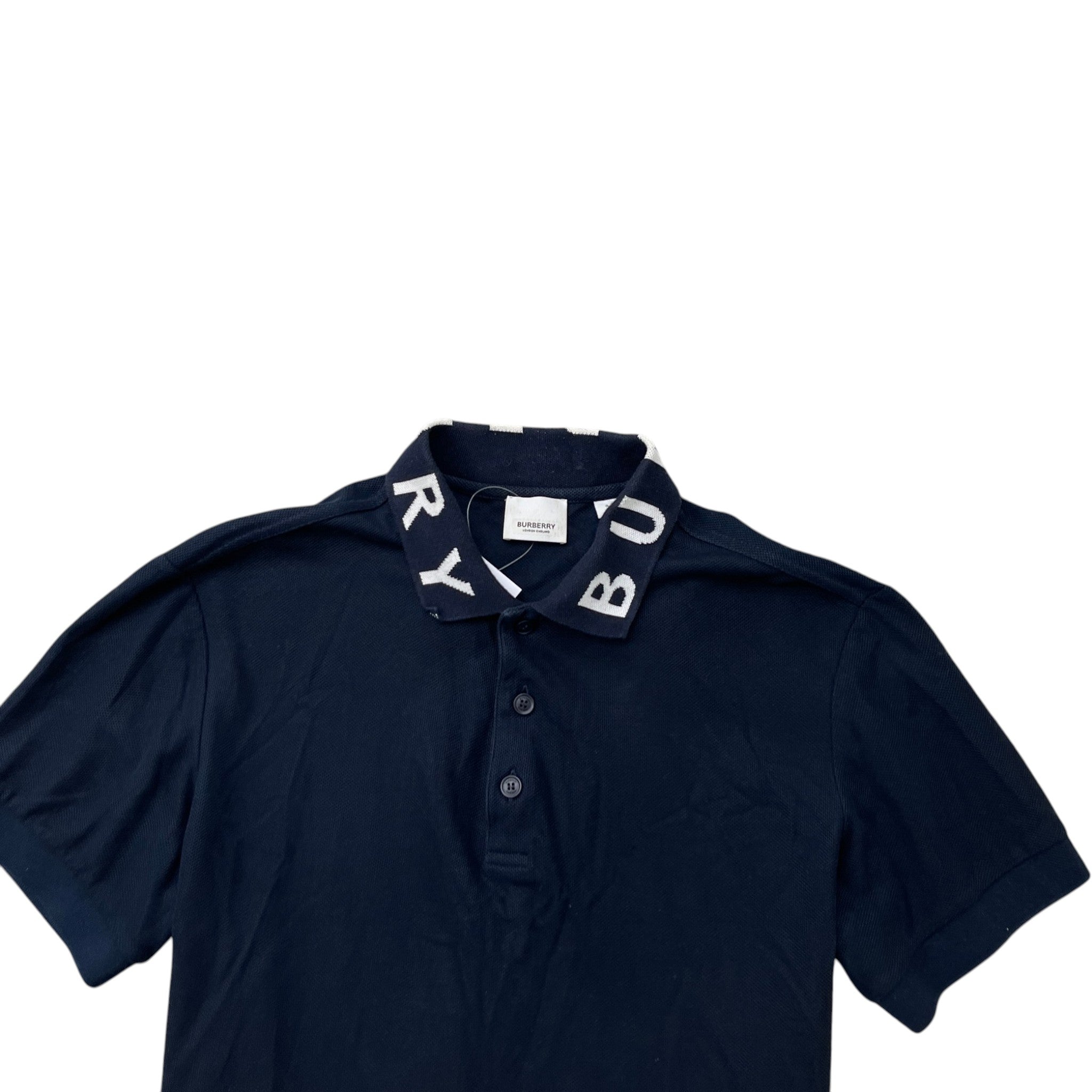 Men's Collar Logo Polo Shirt Navy Size S